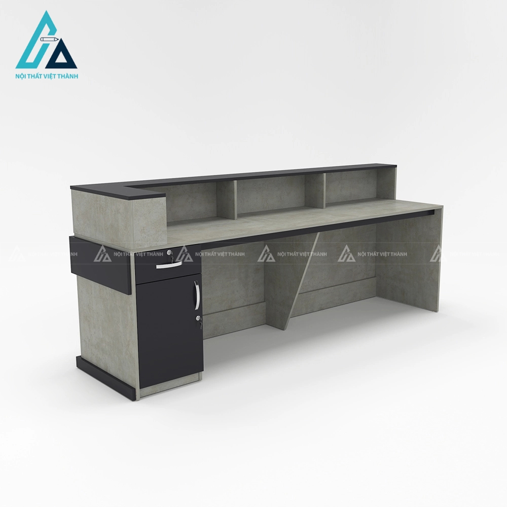 Quầy lễ tân gỗ màu xi măng chống ẩm cao cấp 3