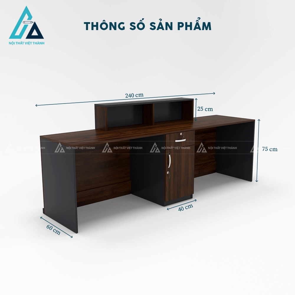 Quầy tiếp tân văn phòng tông màu trầm hiện đại 3
