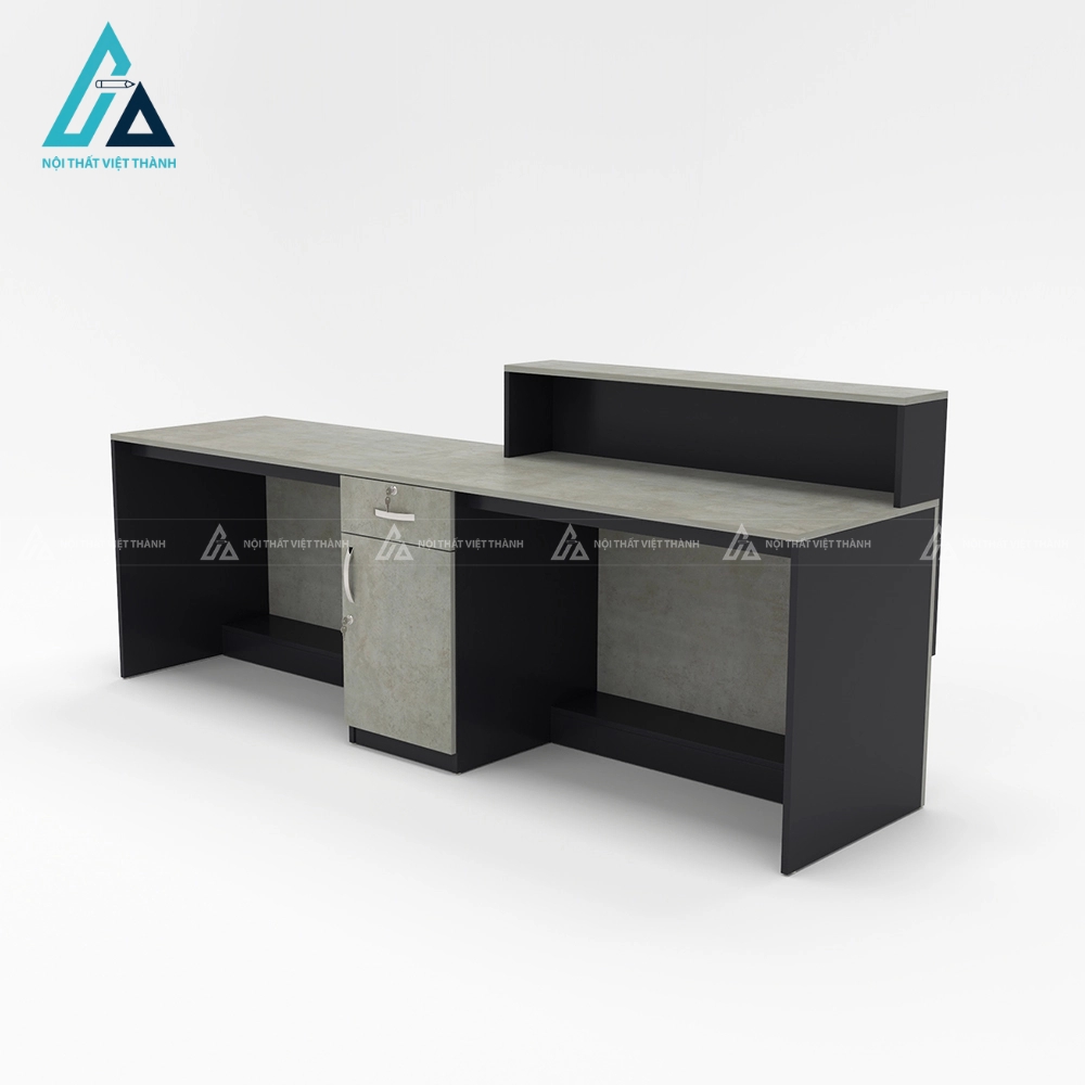 Quầy lễ tân văn phòng màu xám đen đẳng cấp 3