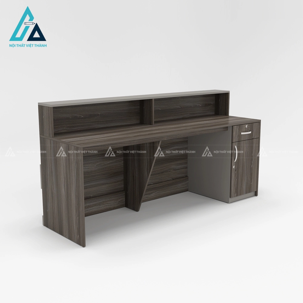 Quầy lễ tân văn phòng màu gỗ tối đẳng cấp 3
