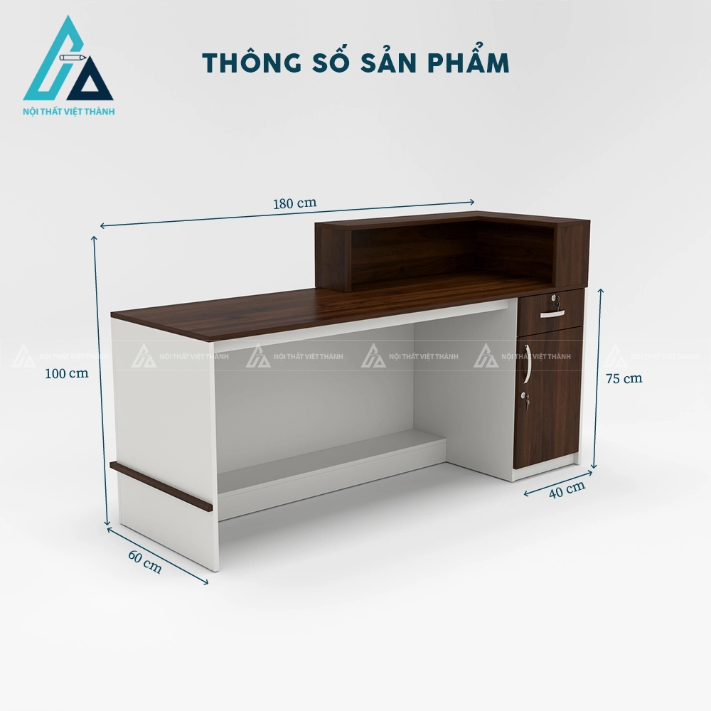 Quầy tiếp tân có kệ để đồ và ngăn lưu trữ 4