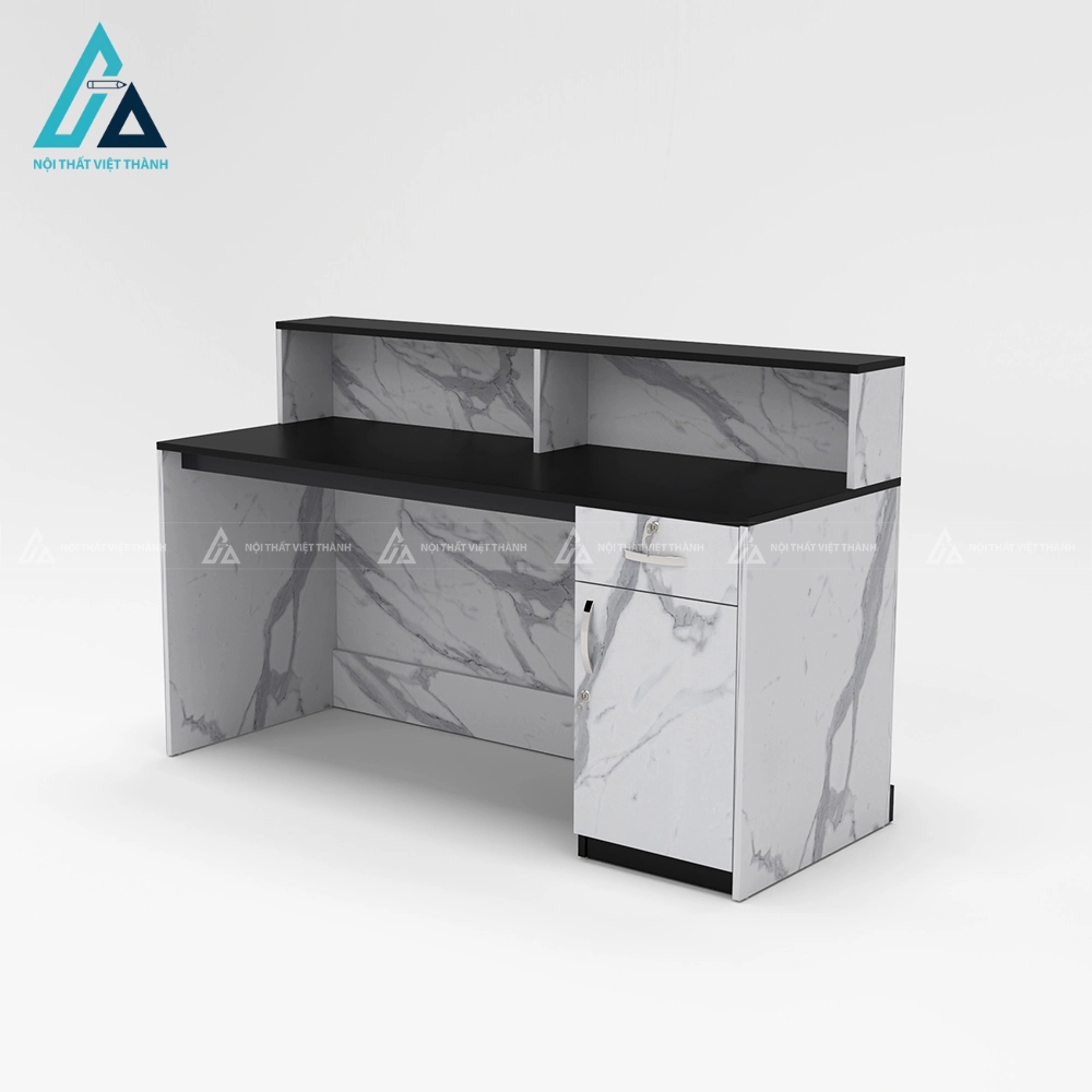 Quầy tiếp tân hiện đại phối màu đối lập sang trọng 4