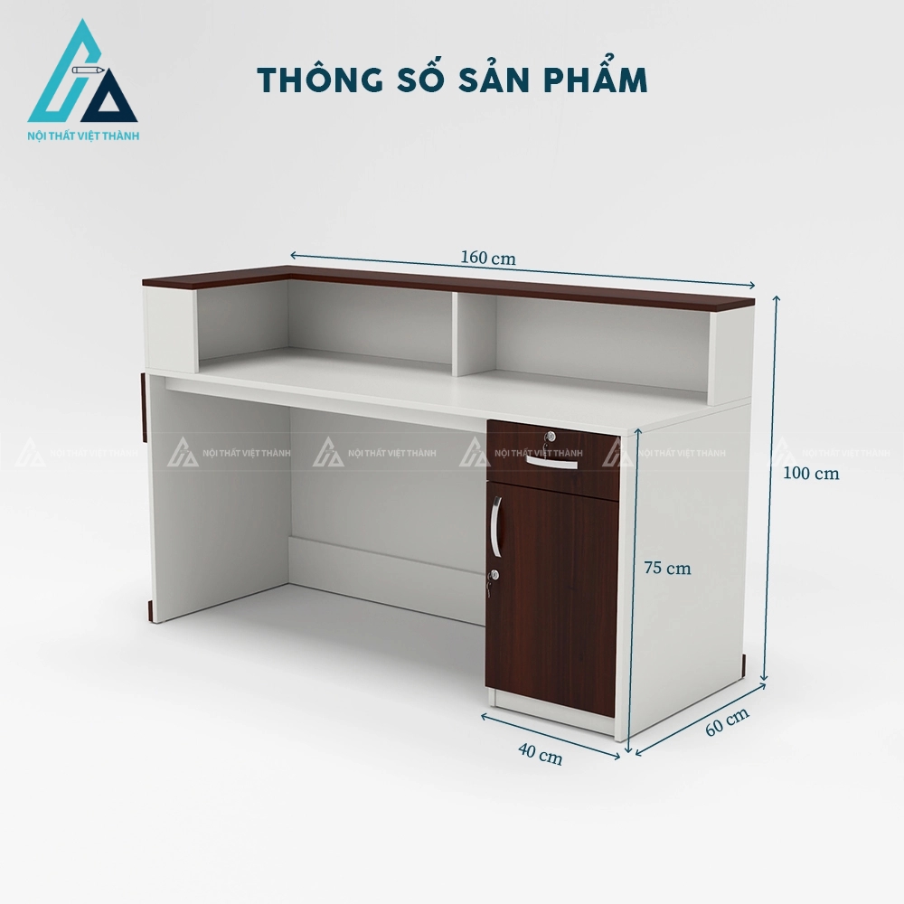 Quầy lễ tân phối màu đối lập tinh tế thanh lịch 4