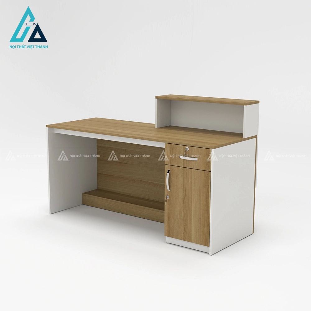 Quầy tiếp tân thiết kế cách điệu mảng màu đối lập 4