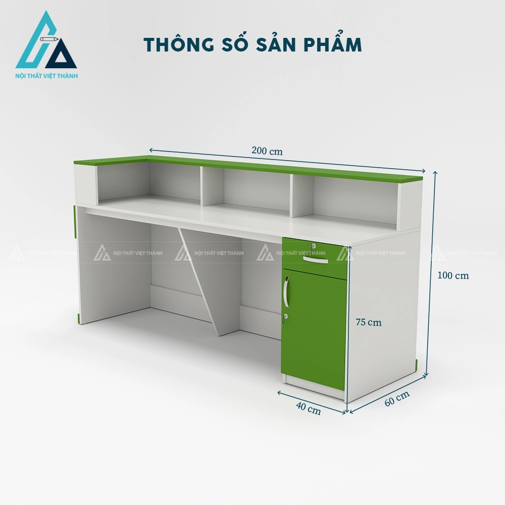 Quầy lễ tân đẹp phối màu đơn sắc tối giản 4