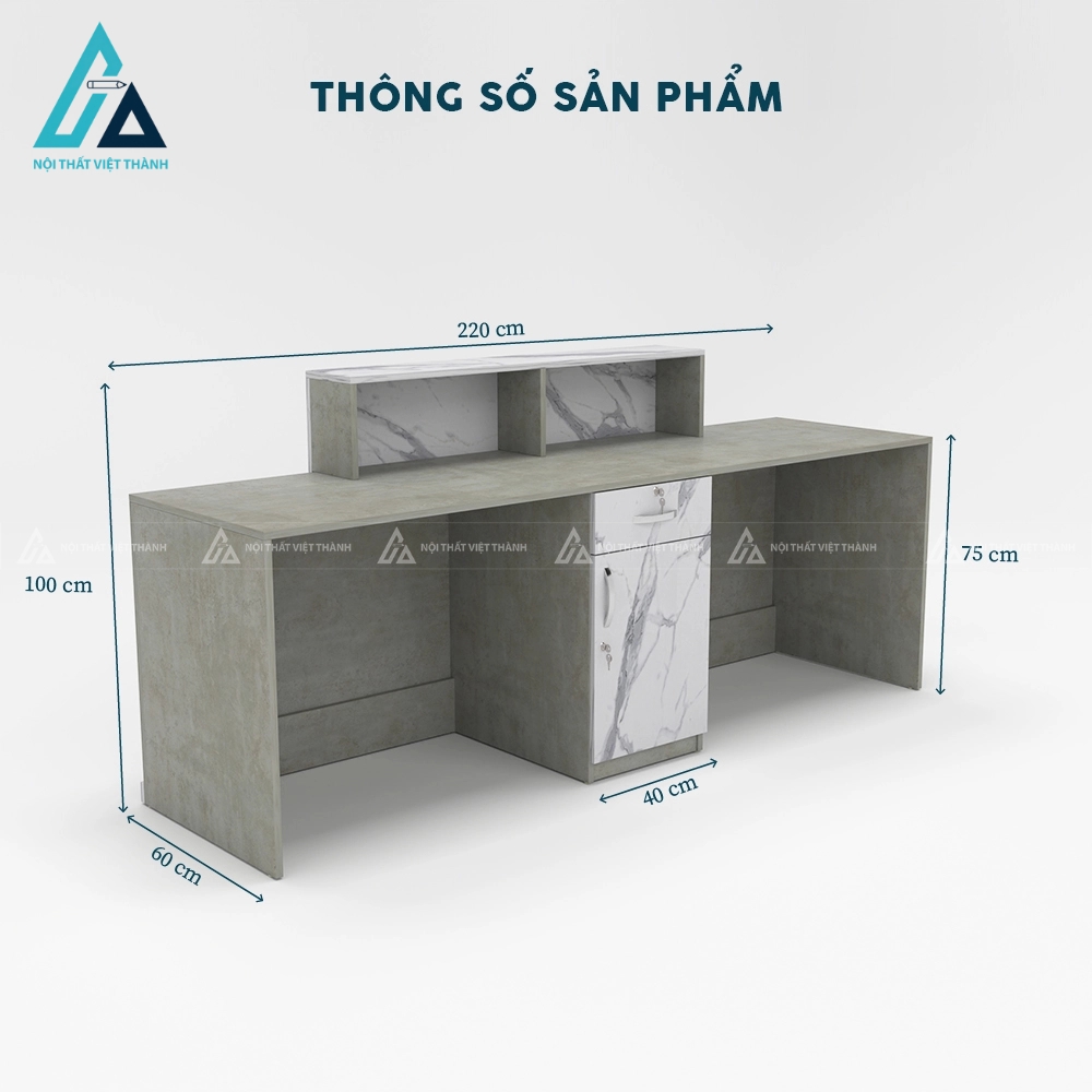 Quầy tiếp tân thiết kế khối hộp độc đáo cổ điển 4