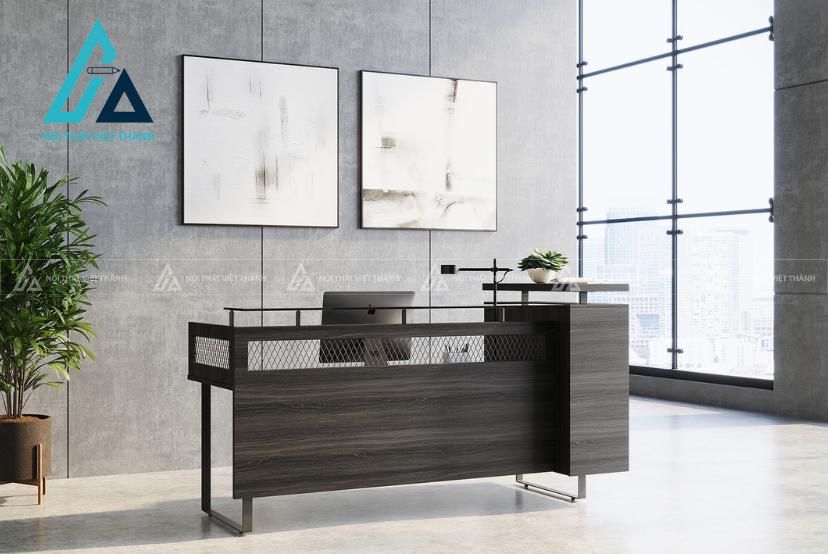 Quầy lễ tân chữ I đồng bộ cho không gian