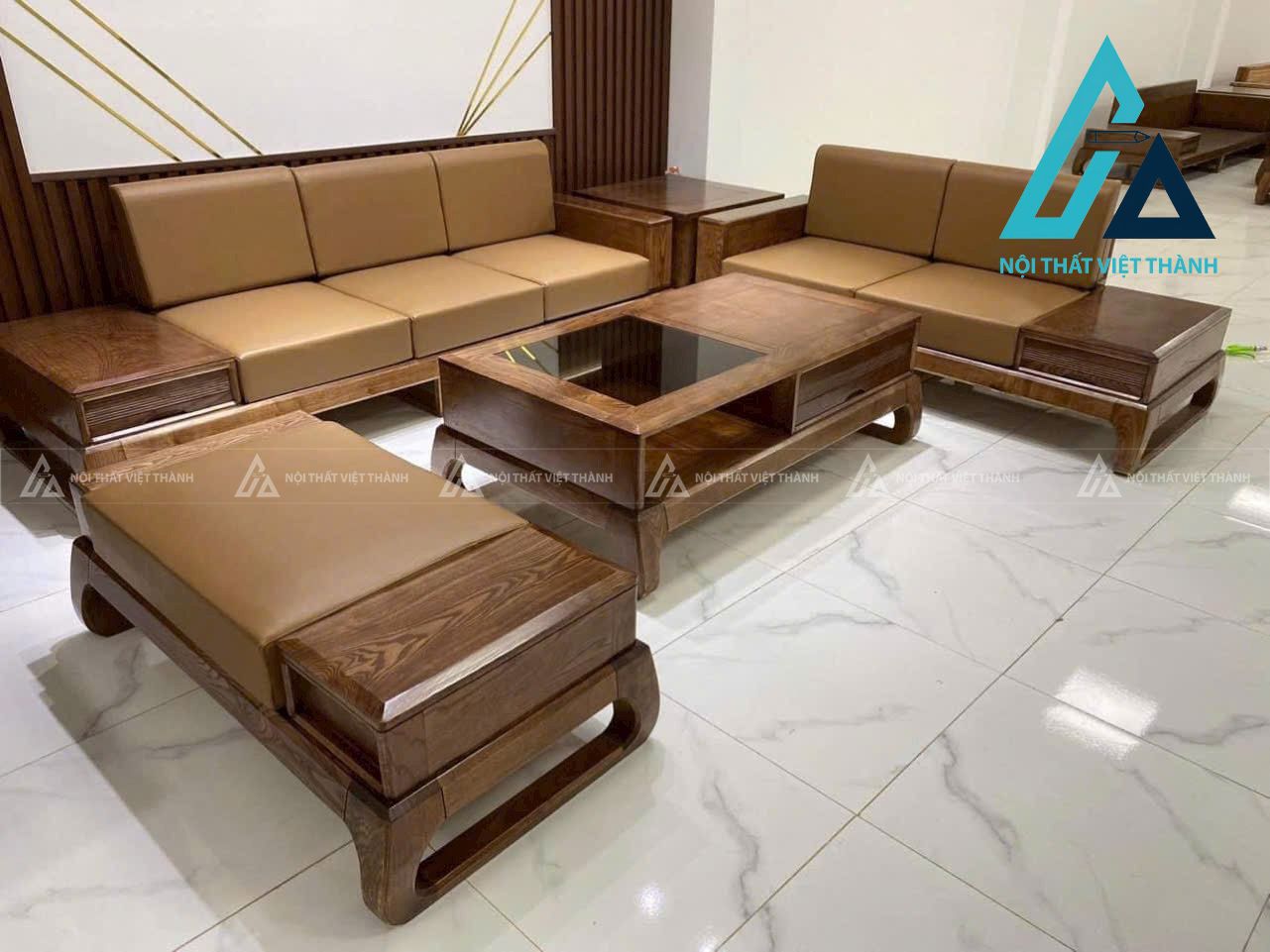Salon gỗ chữ U sang trọng