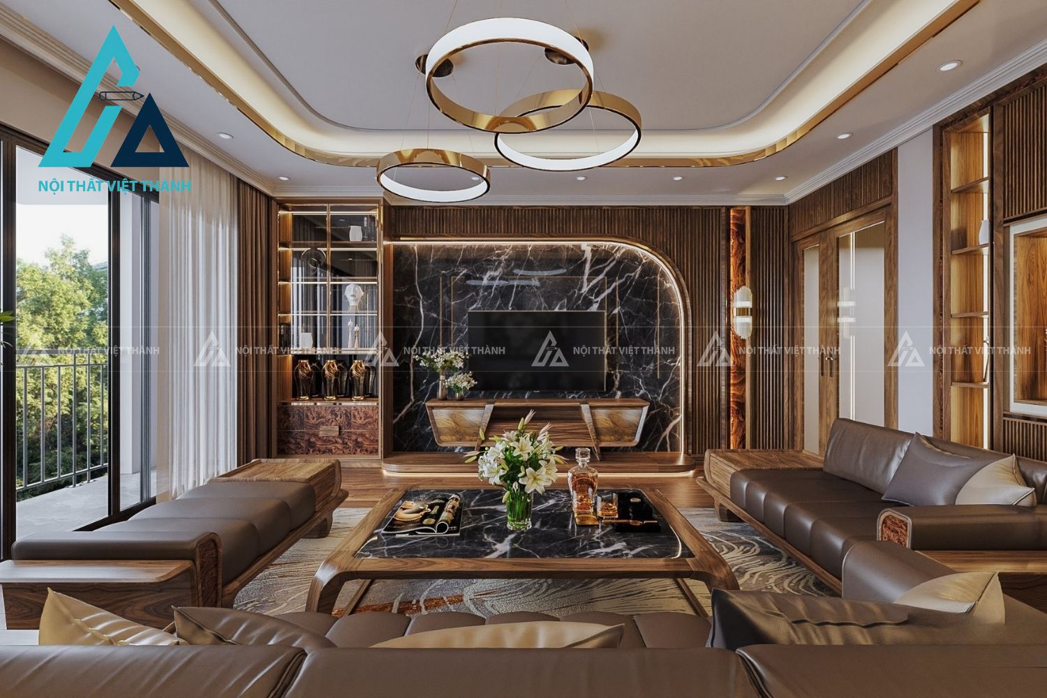 Sofa Gỗ Phòng Khách Sang Trọng Kiểu Dáng Hiện Đại Tinh Tế