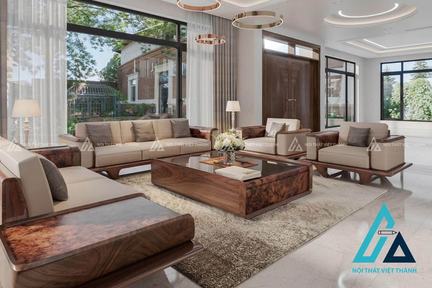 Sofa Gỗ Bền Chắc Kiểu Dáng Thanh Lịch Hiện Đại 2