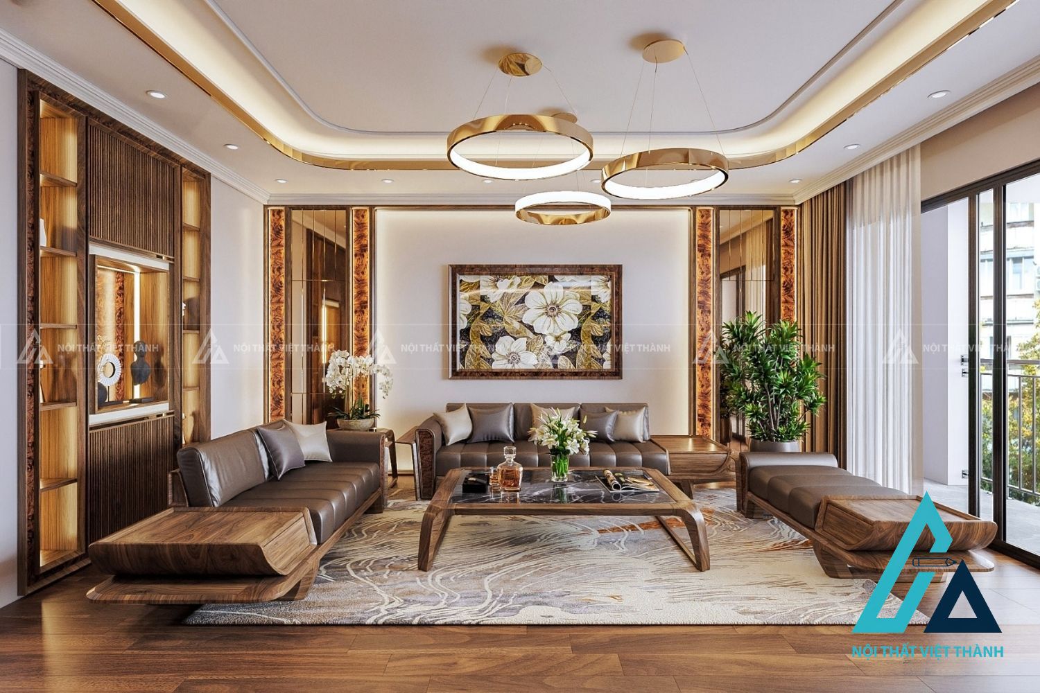 Sofa Gỗ Phòng Khách Sang Trọng Kiểu Dáng Hiện Đại Tinh Tế 2