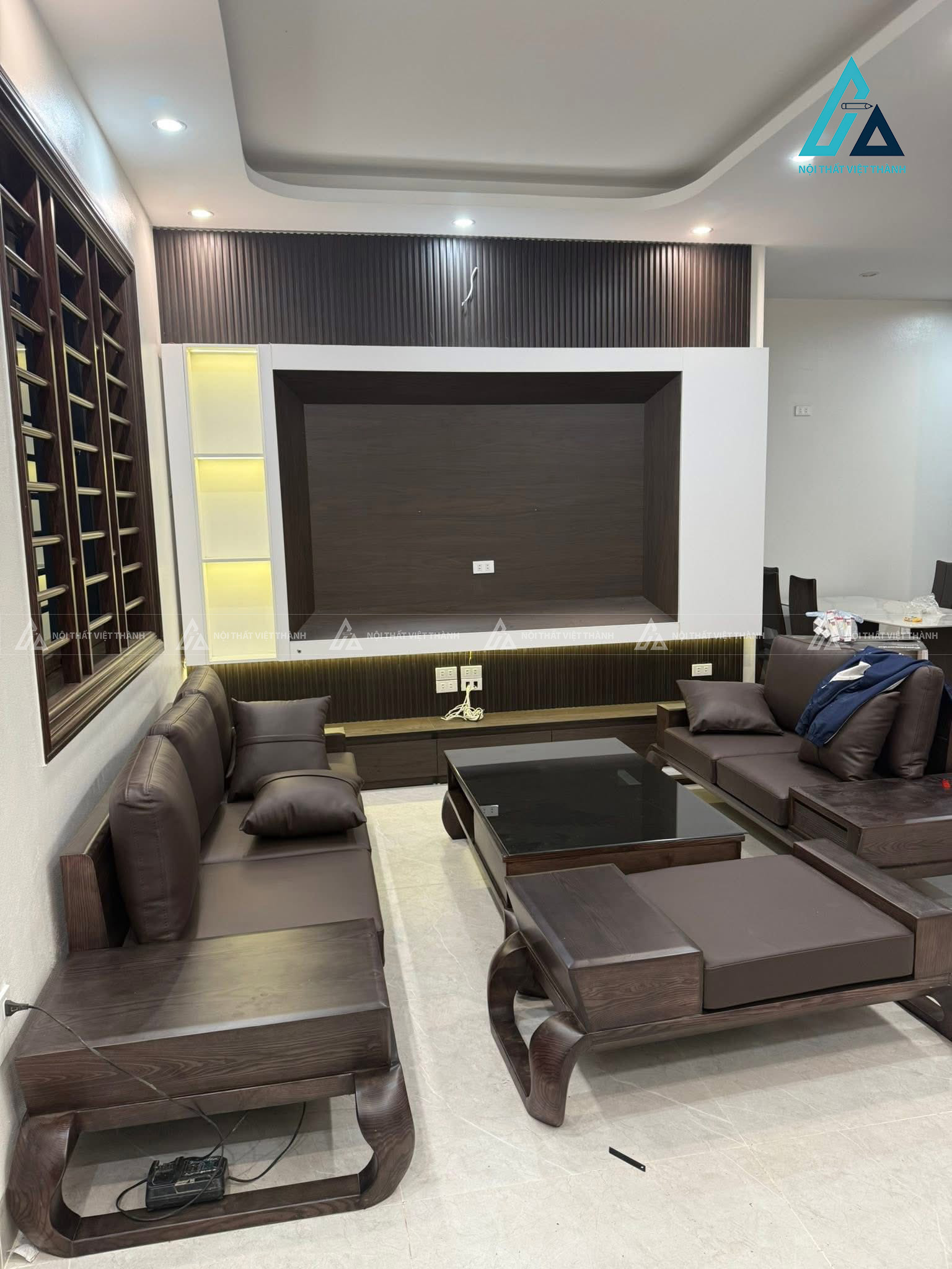 Thiết kế thi công nhà phố phòng khách hiện đại