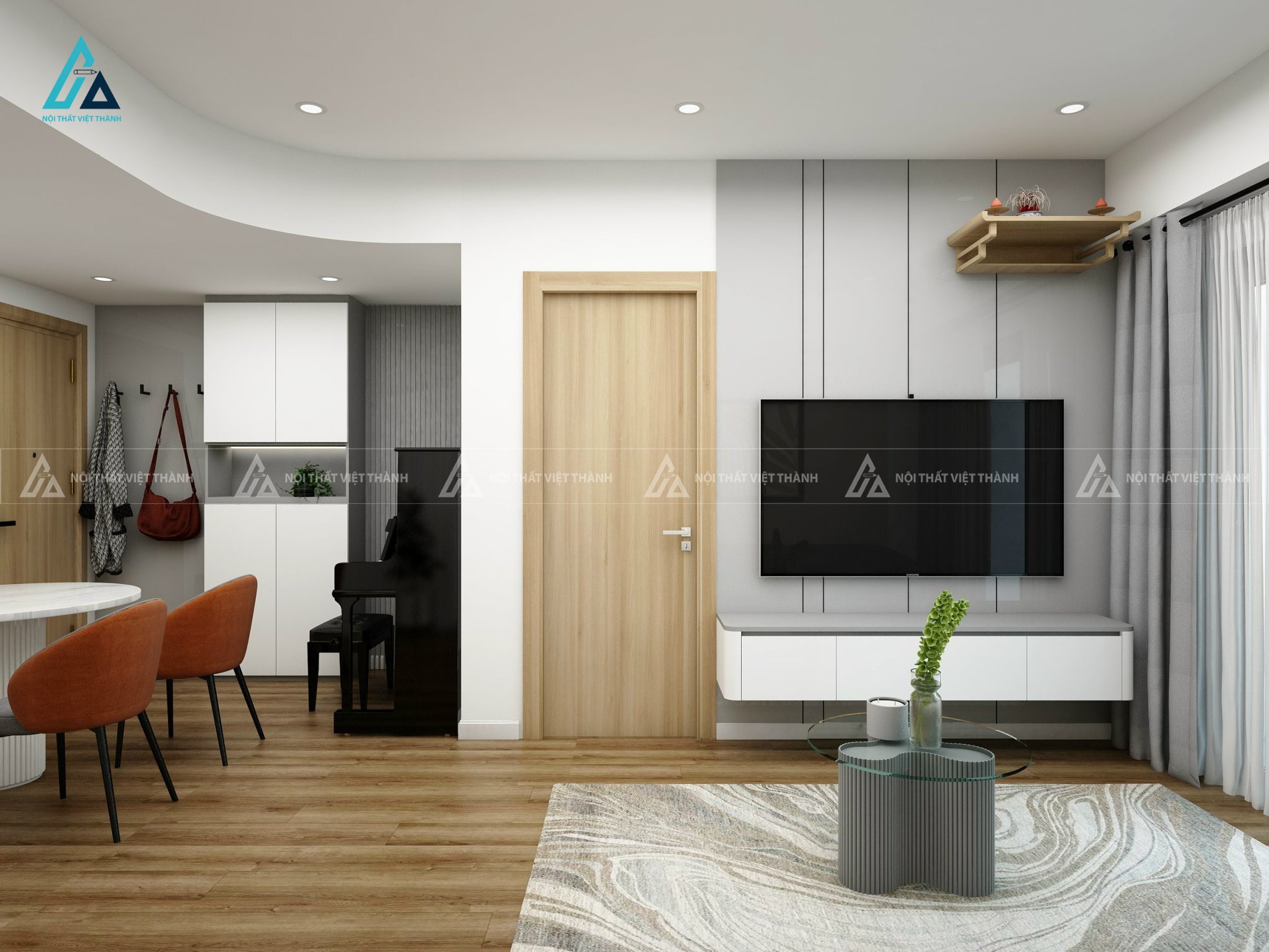 Thiết kế thi công nội thất chung cư căn hộ 2 phòng ngủ bác Văn Tài Cai Lậy Tiền Giang 11