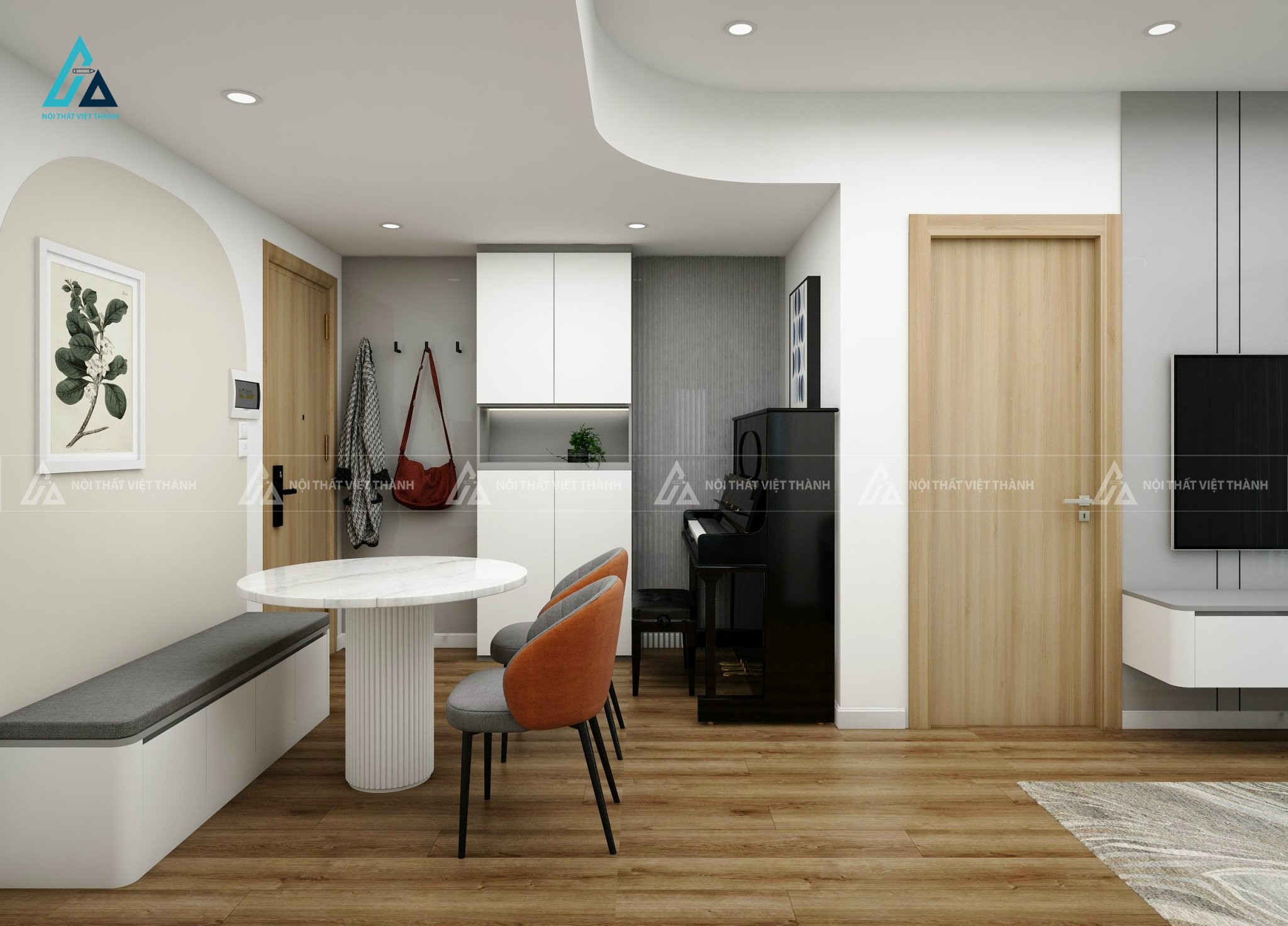 Thiết kế thi công nội thất chung cư căn hộ 2 phòng ngủ bác Văn Tài Cai Lậy Tiền Giang 6