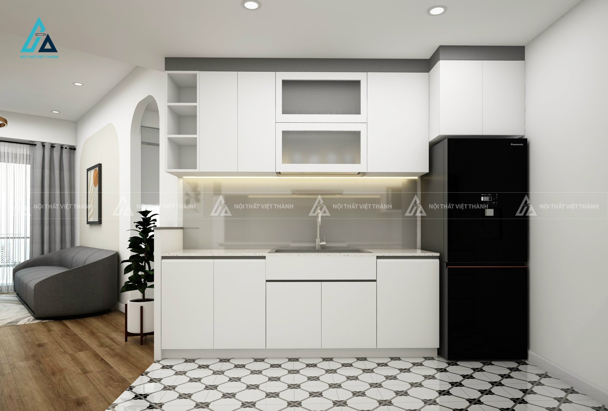 Thiết kế thi công nội thất chung cư căn hộ 2 phòng ngủ bác Văn Tài Cai Lậy Tiền Giang 7