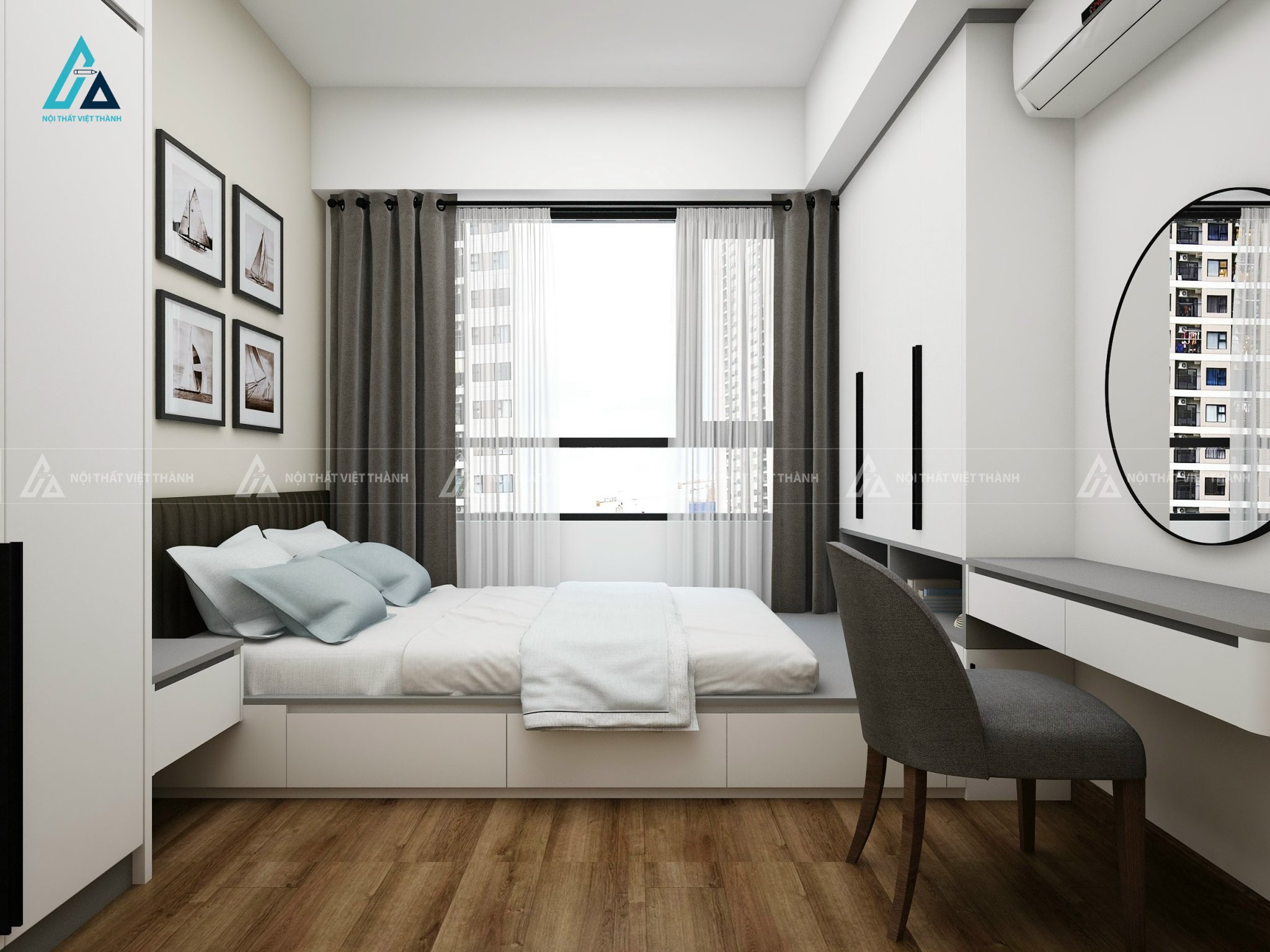 Thiết kế thi công nội thất chung cư căn hộ 2 phòng ngủ bác Văn Tài Cai Lậy Tiền Giang 9
