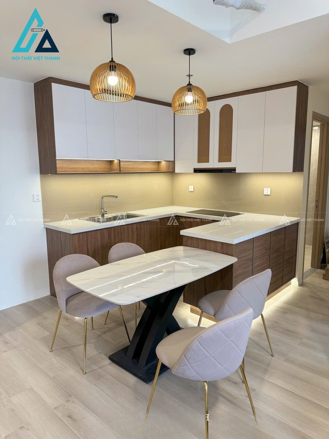 Thiết kế thi công nội thất nhà bếp chị Thùy Trang Long Xuyên An Giang
