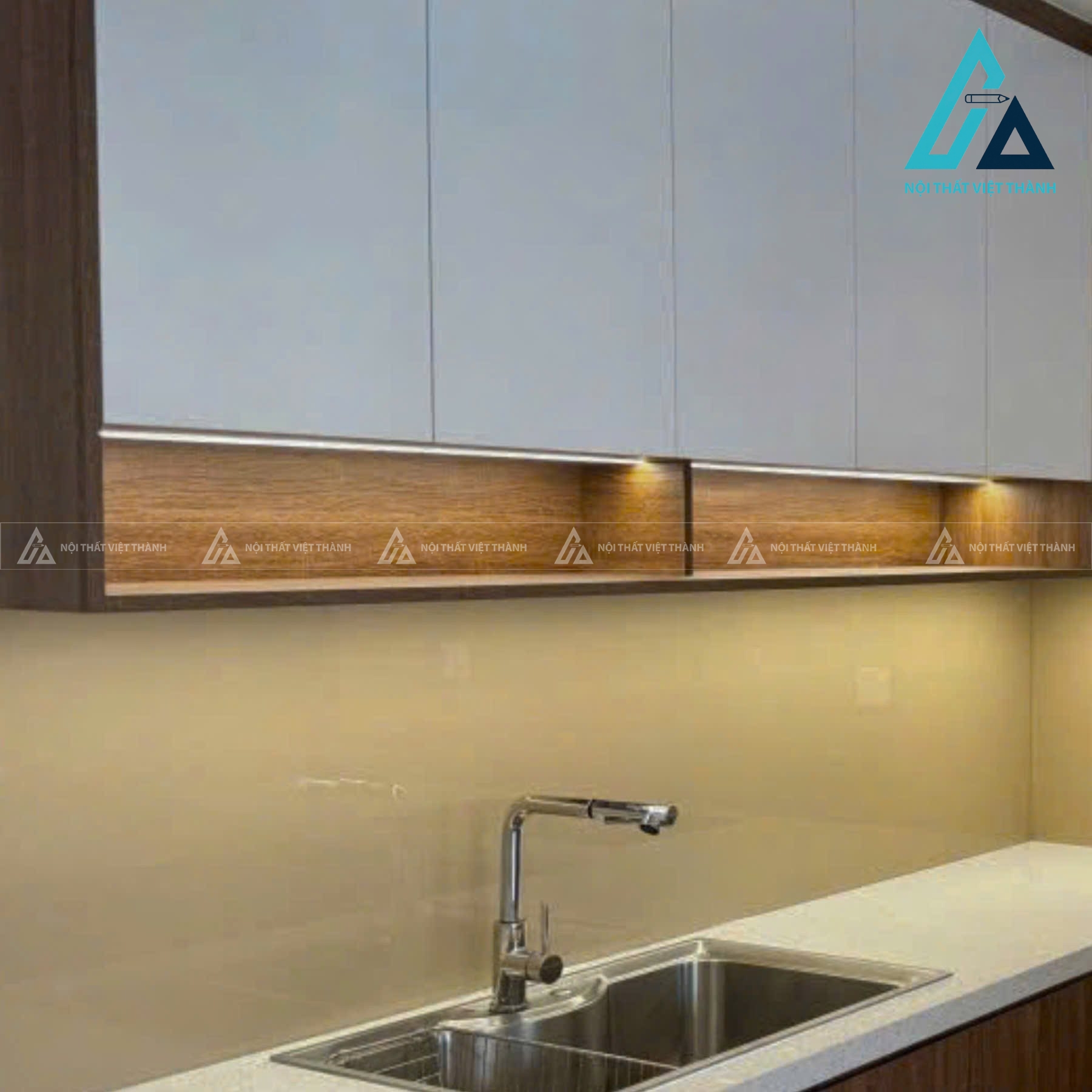 Giải pháp bố trí dải đèn LED âm tủ