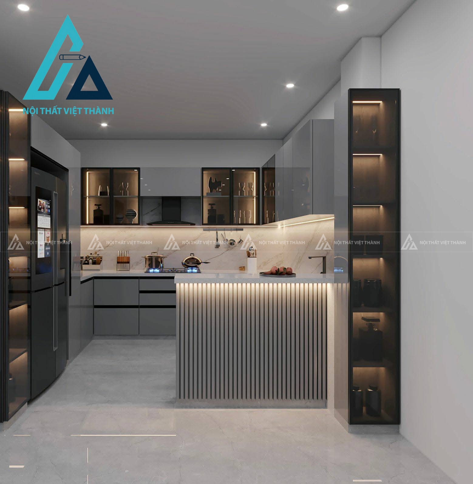 Thiết kế thi công nội thất nhà bếp cô Thu Thủy Mỹ Tho Tiền Giang