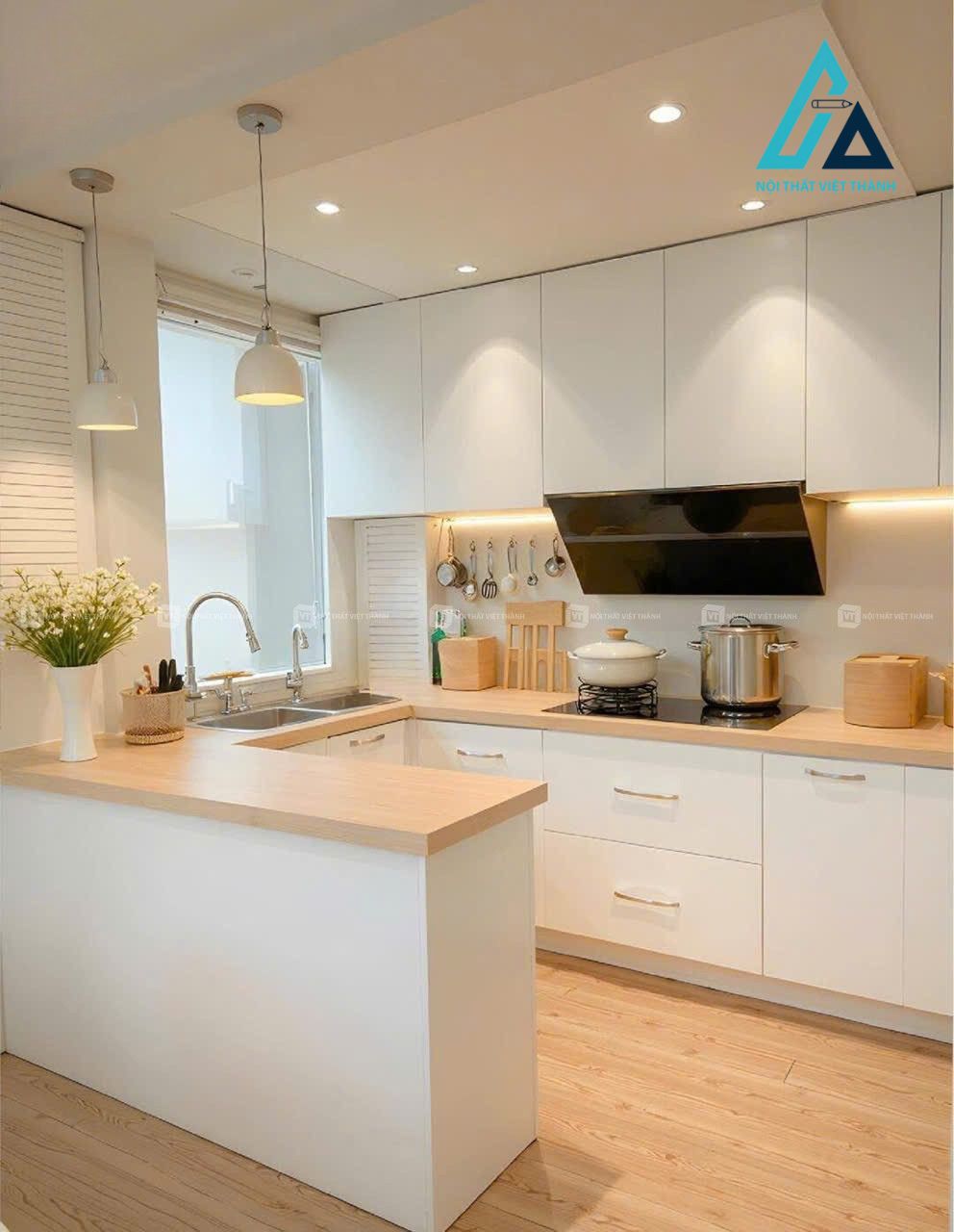 Mẫu nội thất bếp trắng