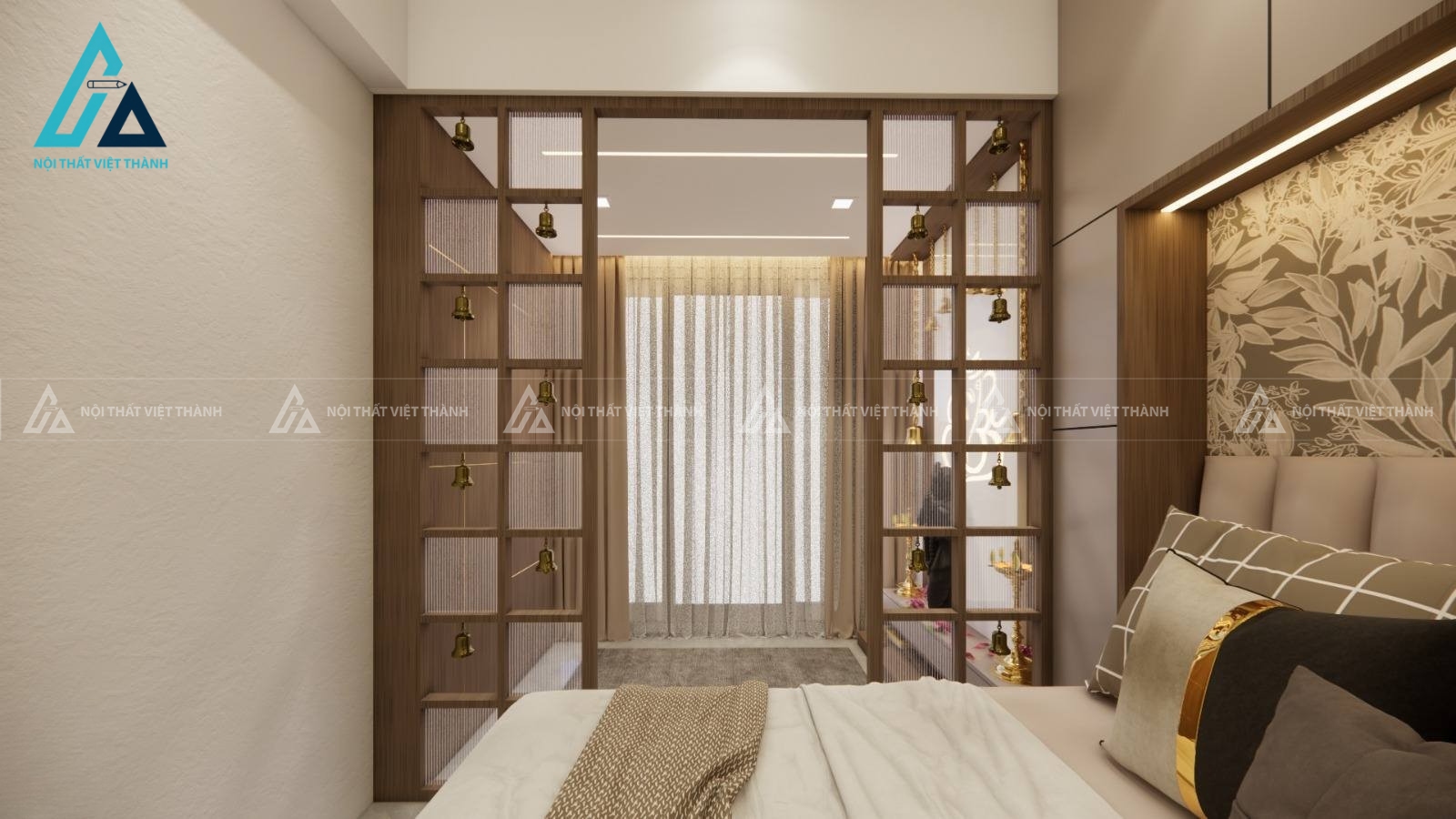 Thiết kế thi công nội thất phòng ngủ bác Ngọc Diệp Cần Giuộc Long An