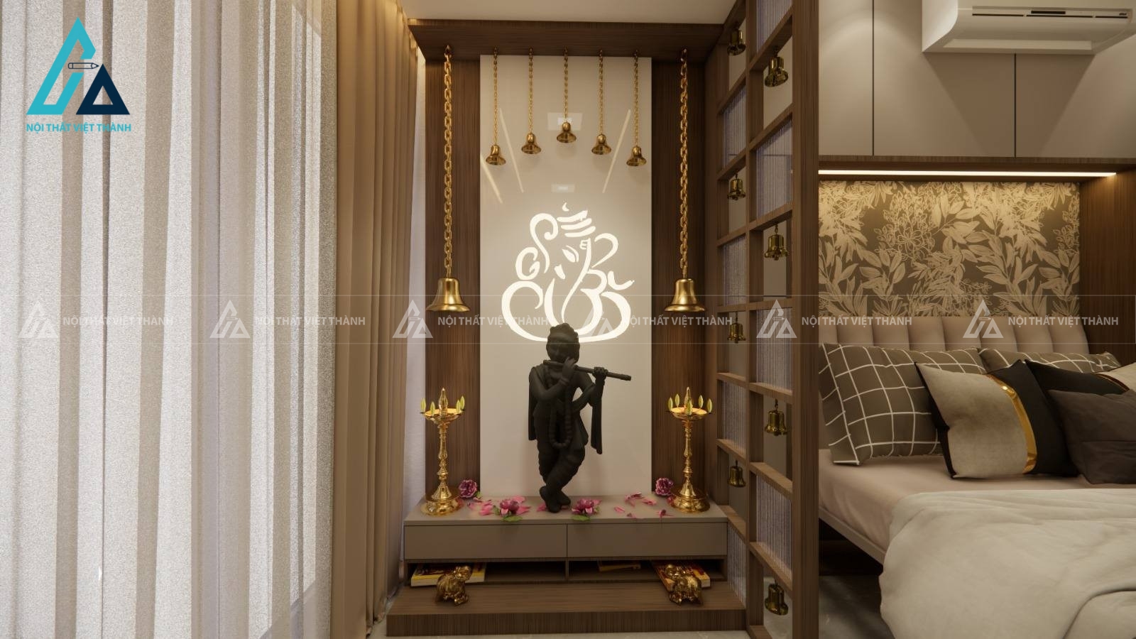 Thiết kế thi công nội thất phòng ngủ bác Ngọc Diệp Cần Giuộc Long An 4