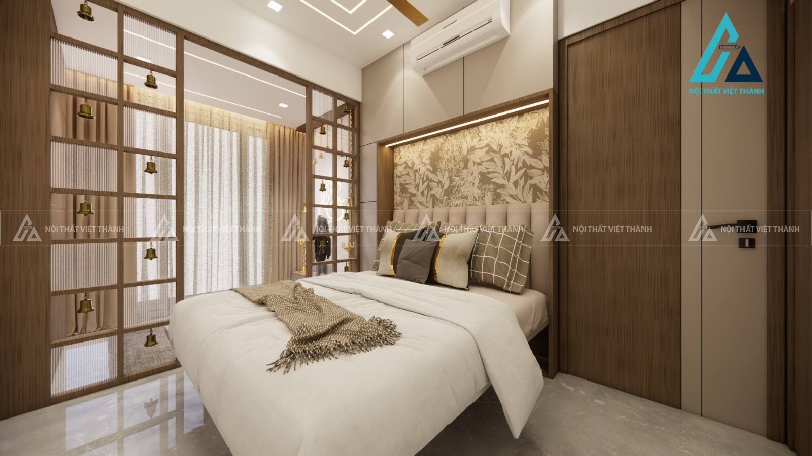 Thiết kế thi công nội thất phòng ngủ bác Ngọc Diệp Cần Giuộc Long An 8