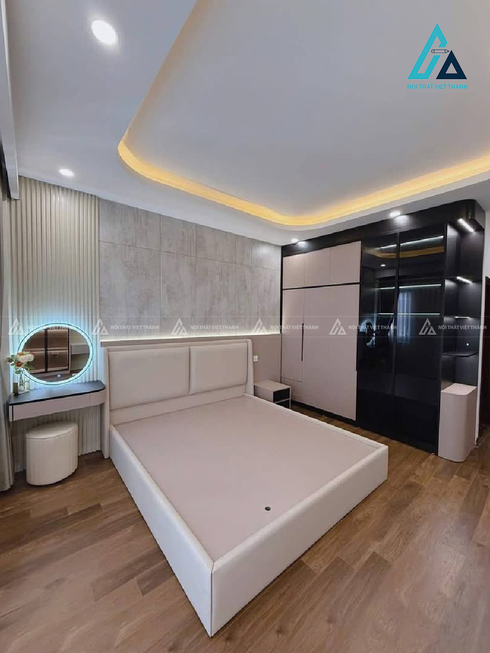 Thiết kế thi công nội thất phòng ngủ biệt thự phong cách hiện đại