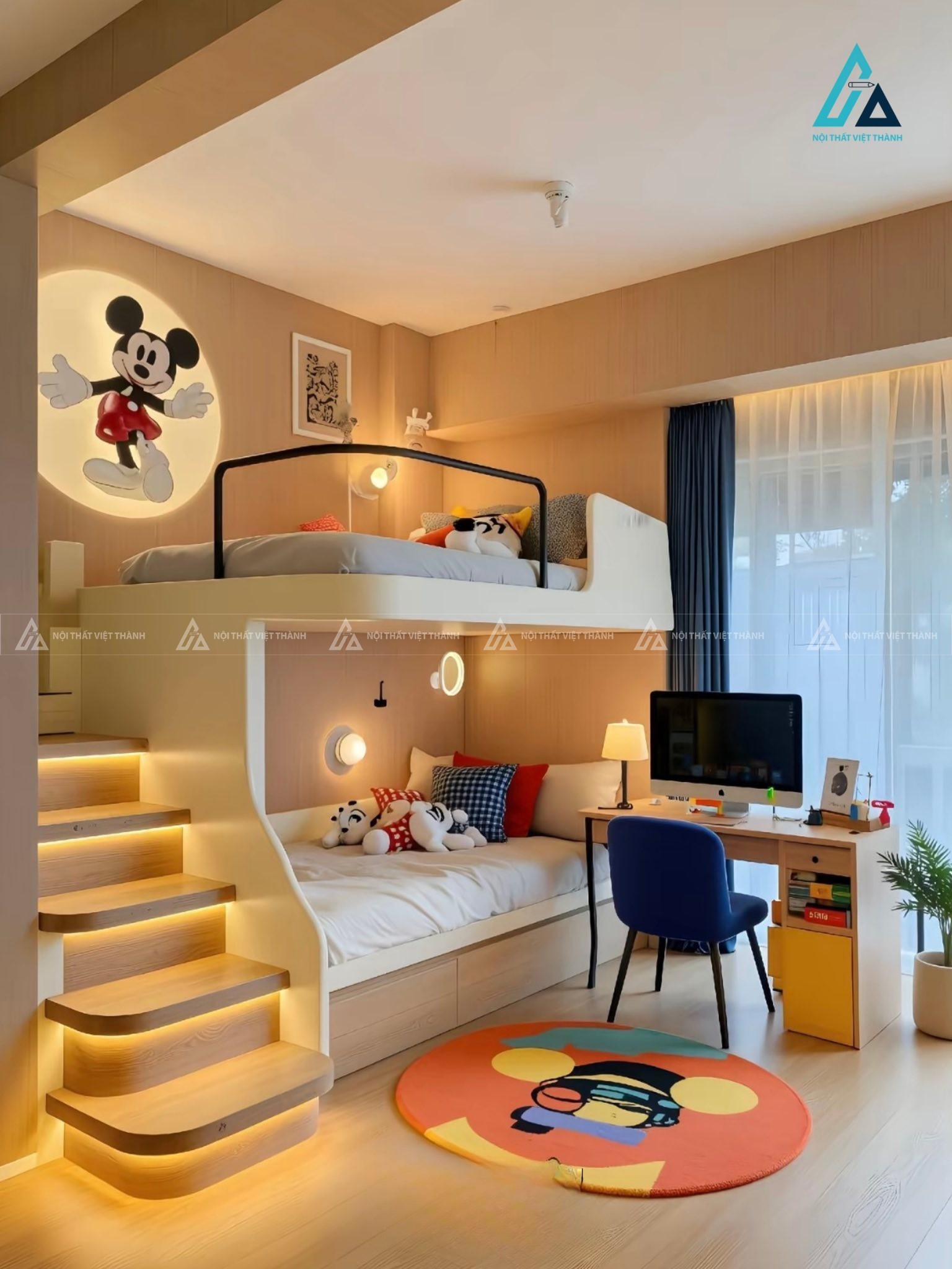 Mẫu phòng Mickey ấm cúng