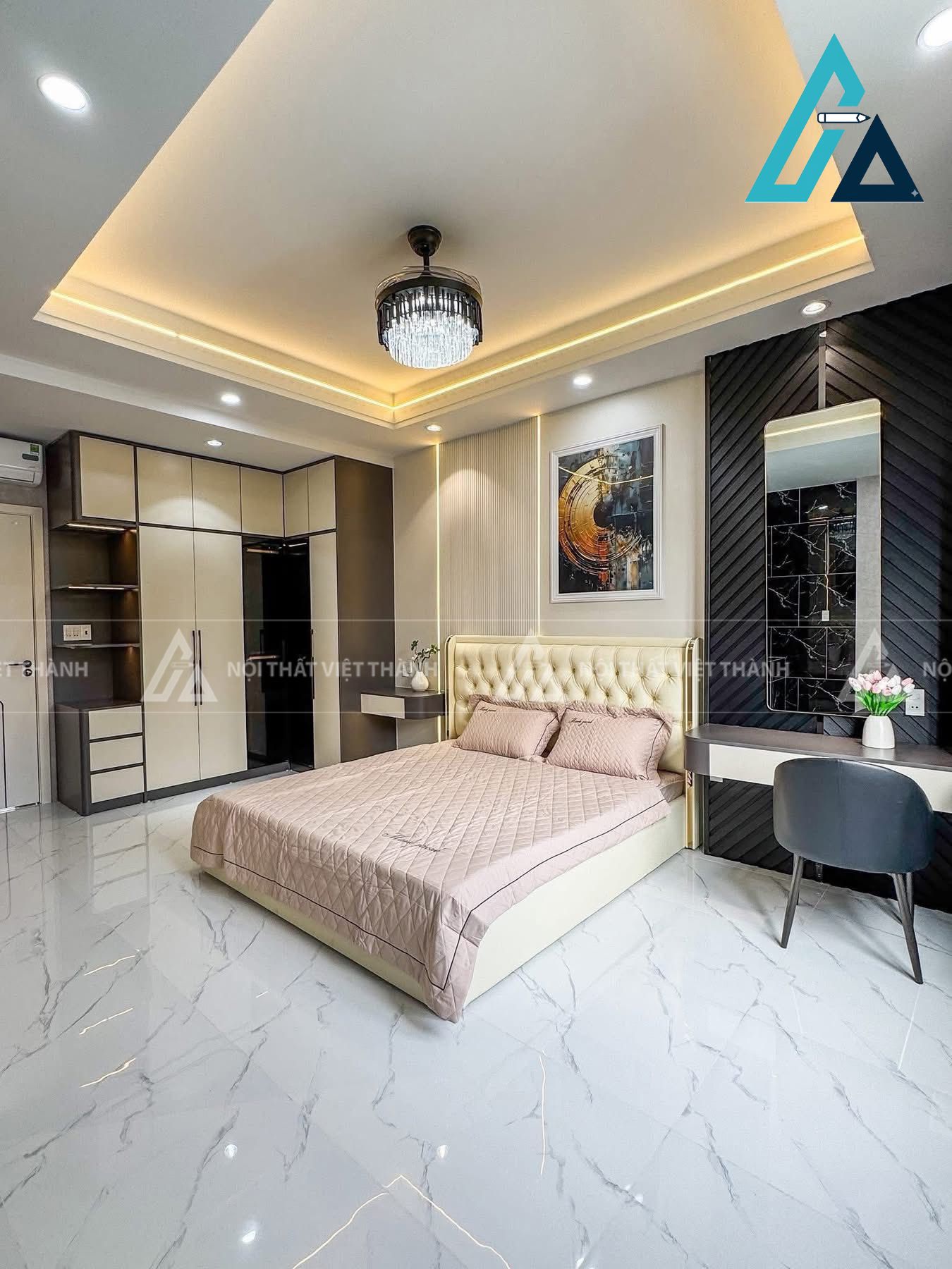 Thiết kế và thi công nội thất phòng ngủ cho nhà phố