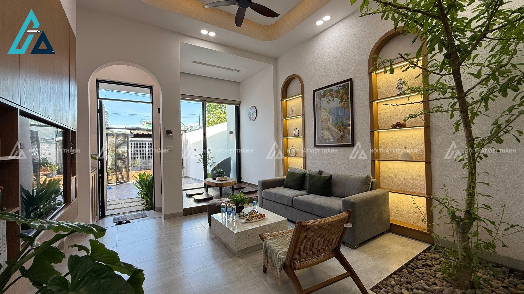 Thiết kế và thi công nội thất phòng khách cho nhà phố