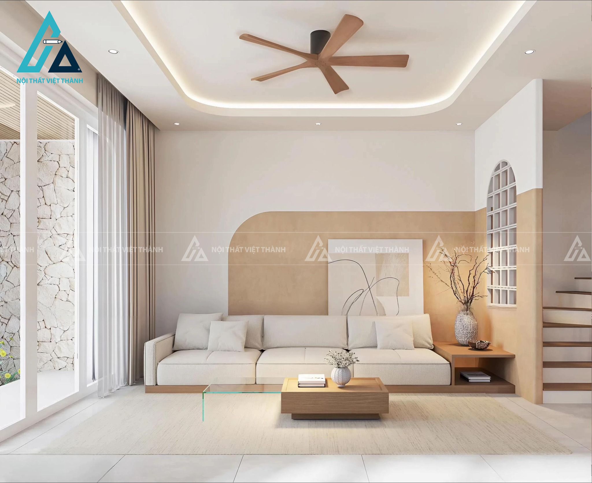 Thiết kế và thi công nội thất phòng khách hiện đại