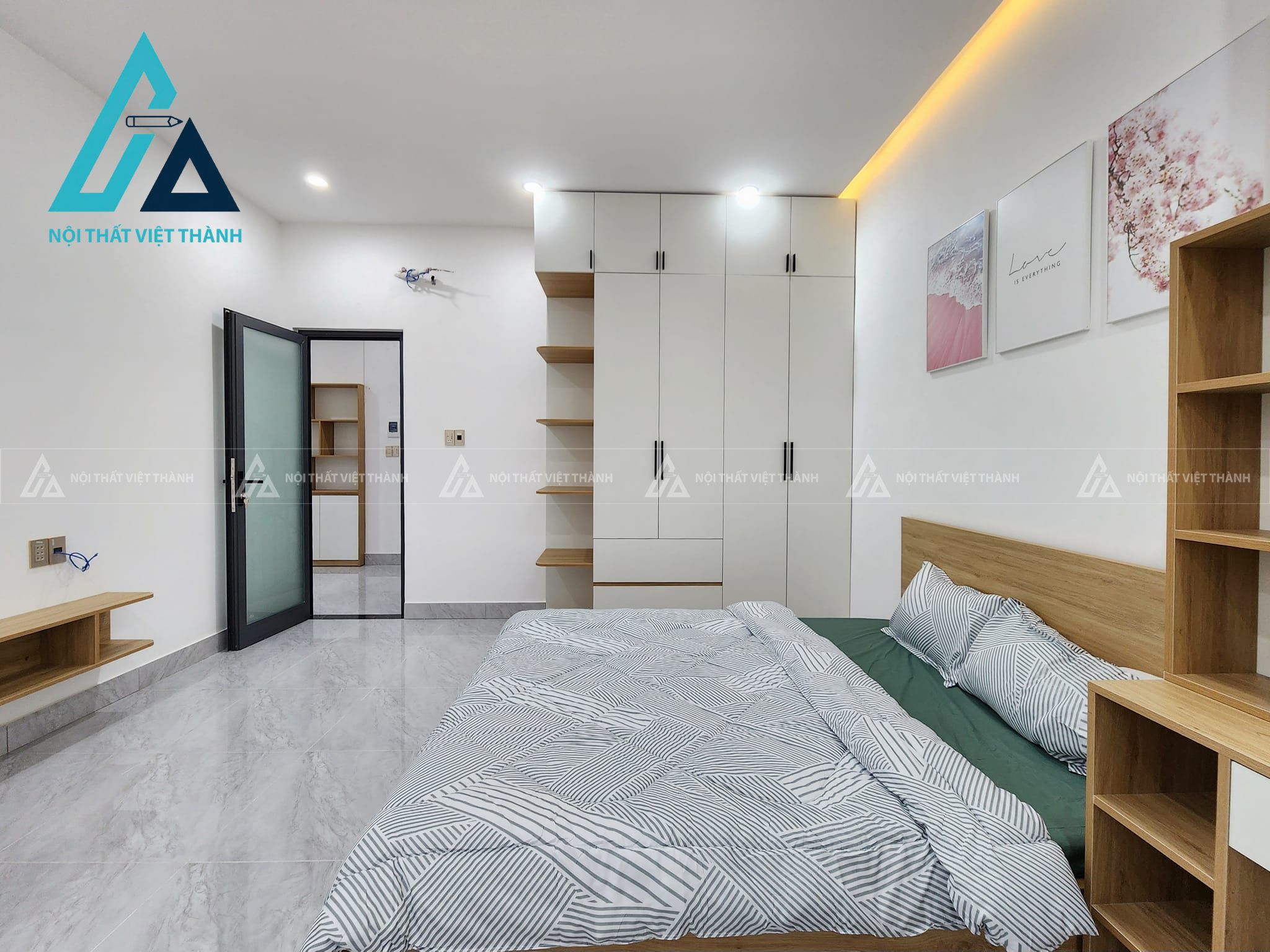 Nên bố trí giường ngủ hợp lý và thuận tiện