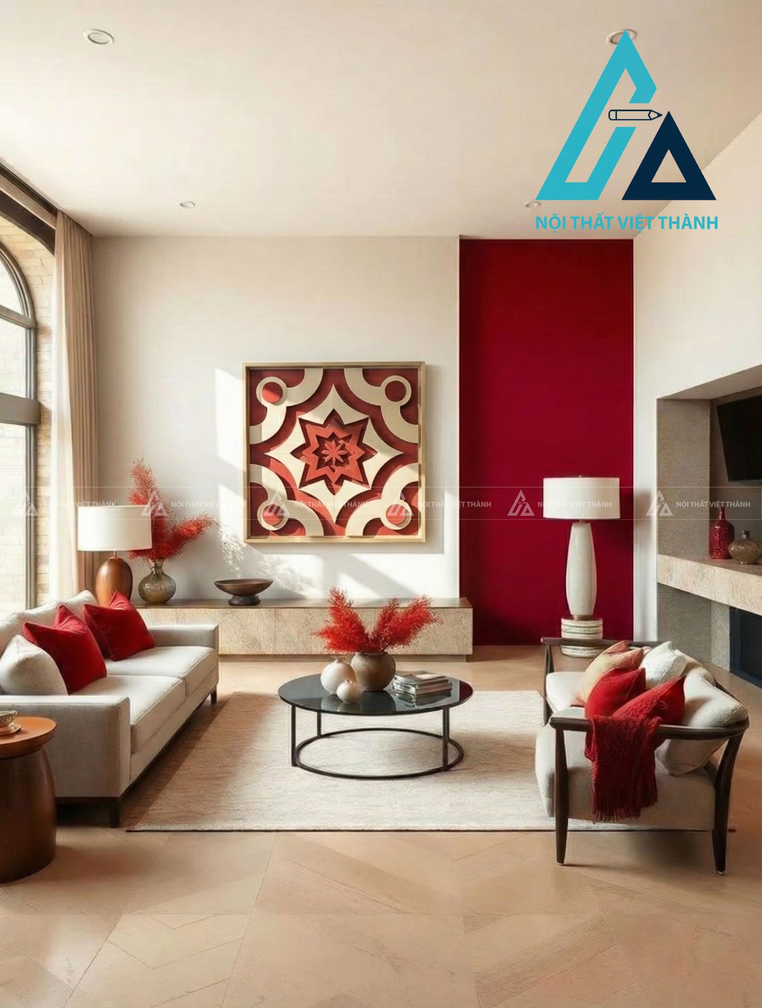 Tranh gỗ treo tường phòng khách, phòng ngủ - Bát Giác Liên Hoa 2