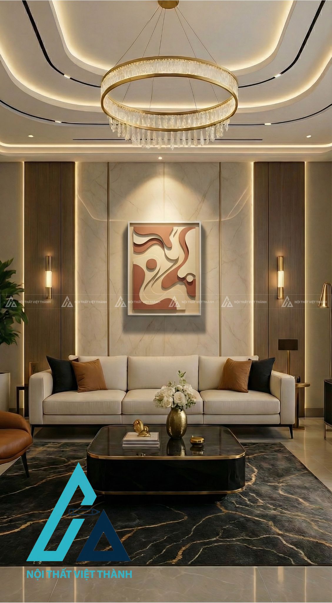 Tranh treo tường Bích Hải Triều Sinh