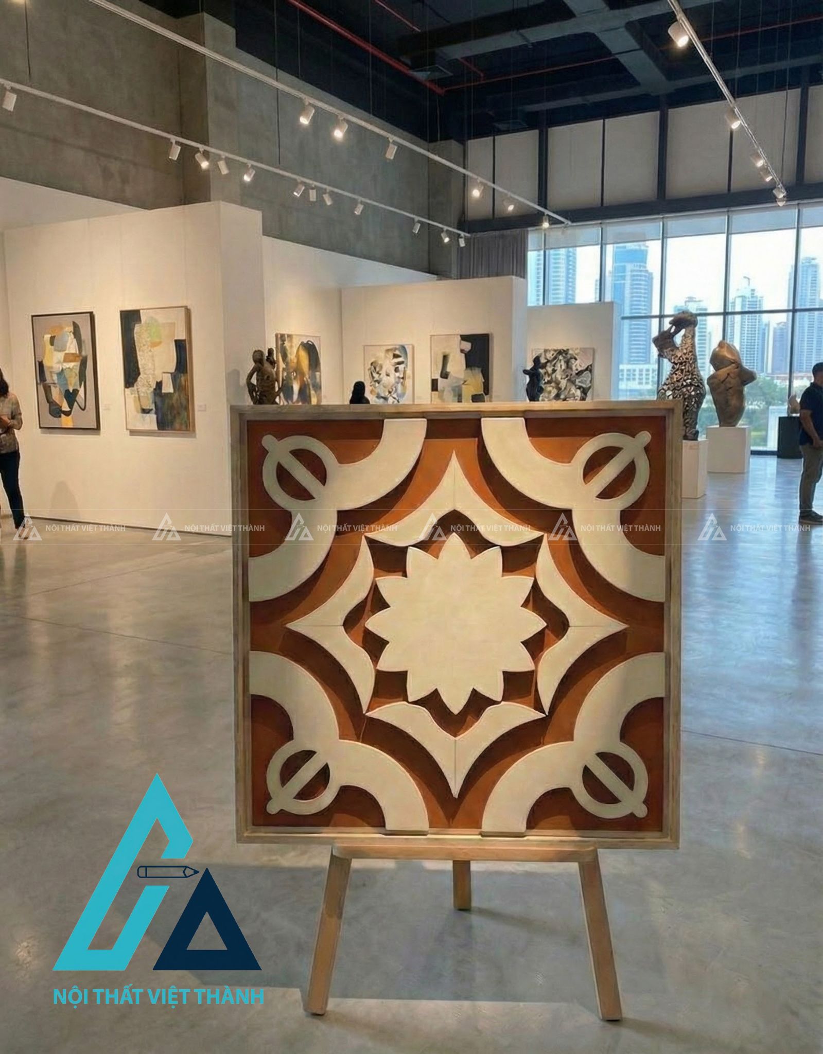 Tranh gỗ treo tường phòng khách, phòng ngủ Nhất Tâm Tỏa Sáng