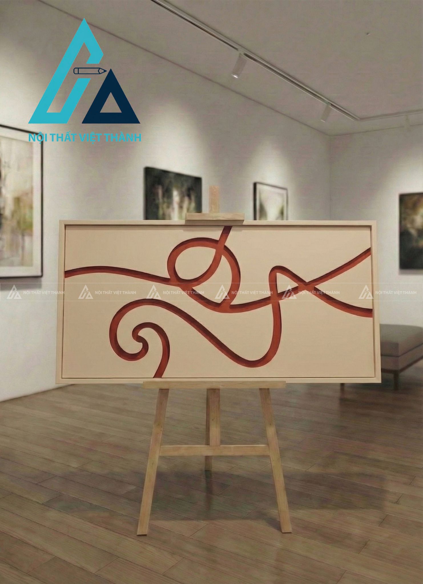 Tranh gỗ treo tường phòng khách, phòng ngủ Thanh Vân Lưu Thủy