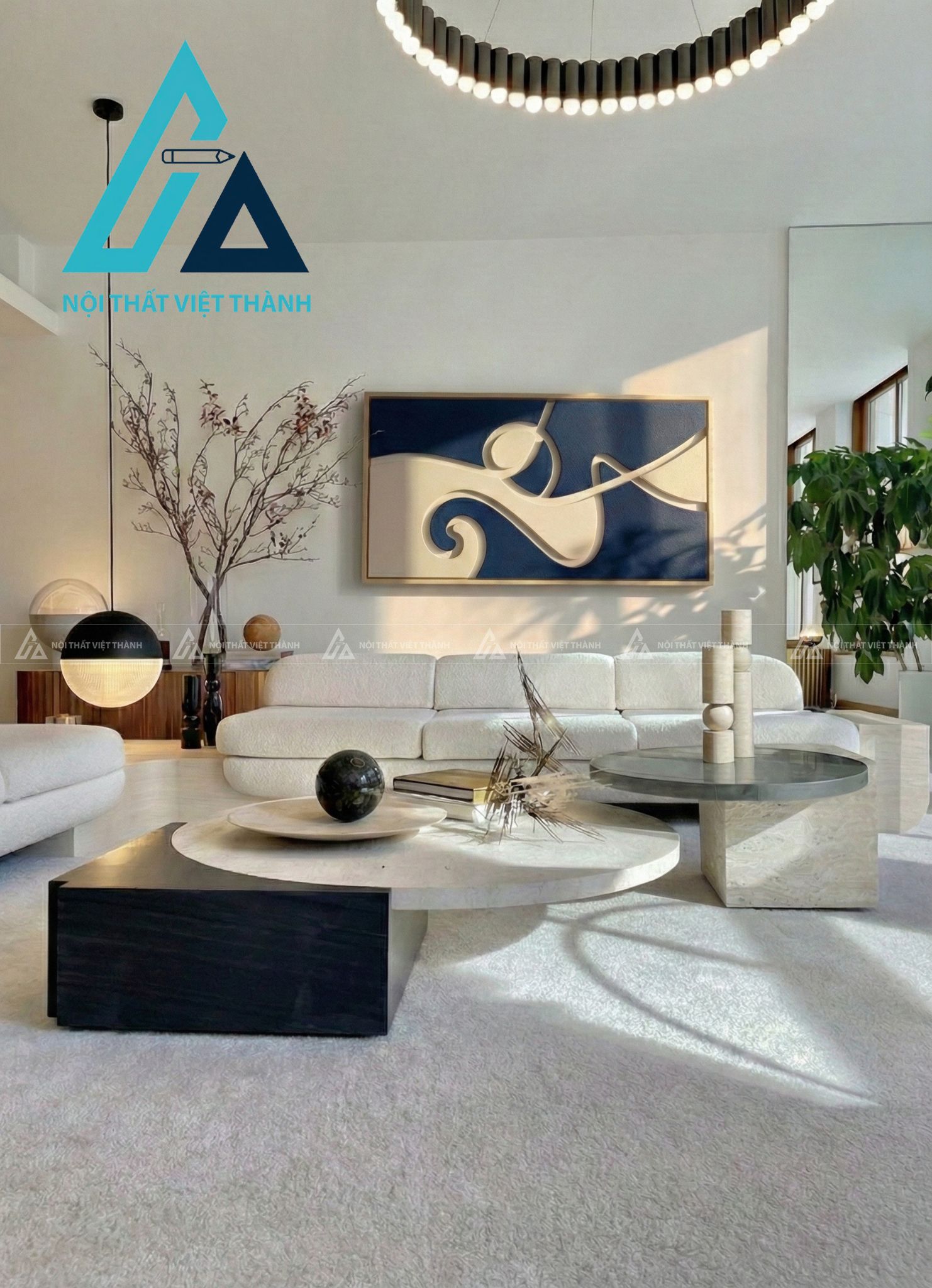 Tranh gỗ treo tường phòng khách, phòng ngủ Thanh Vân Lưu Thủy 4