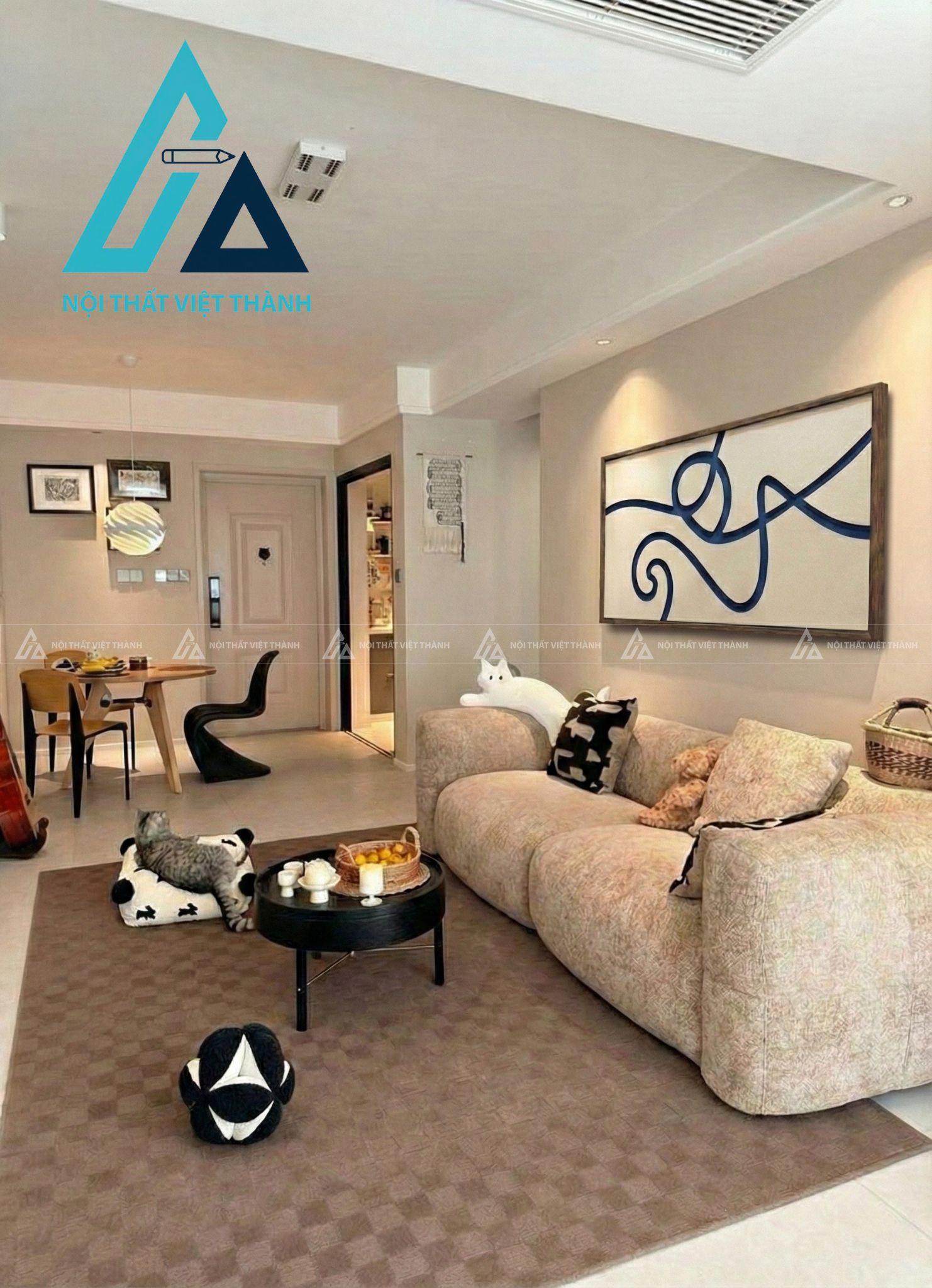 Tranh gỗ treo tường phòng khách, phòng ngủ Thanh Vân Lưu Thủy 6