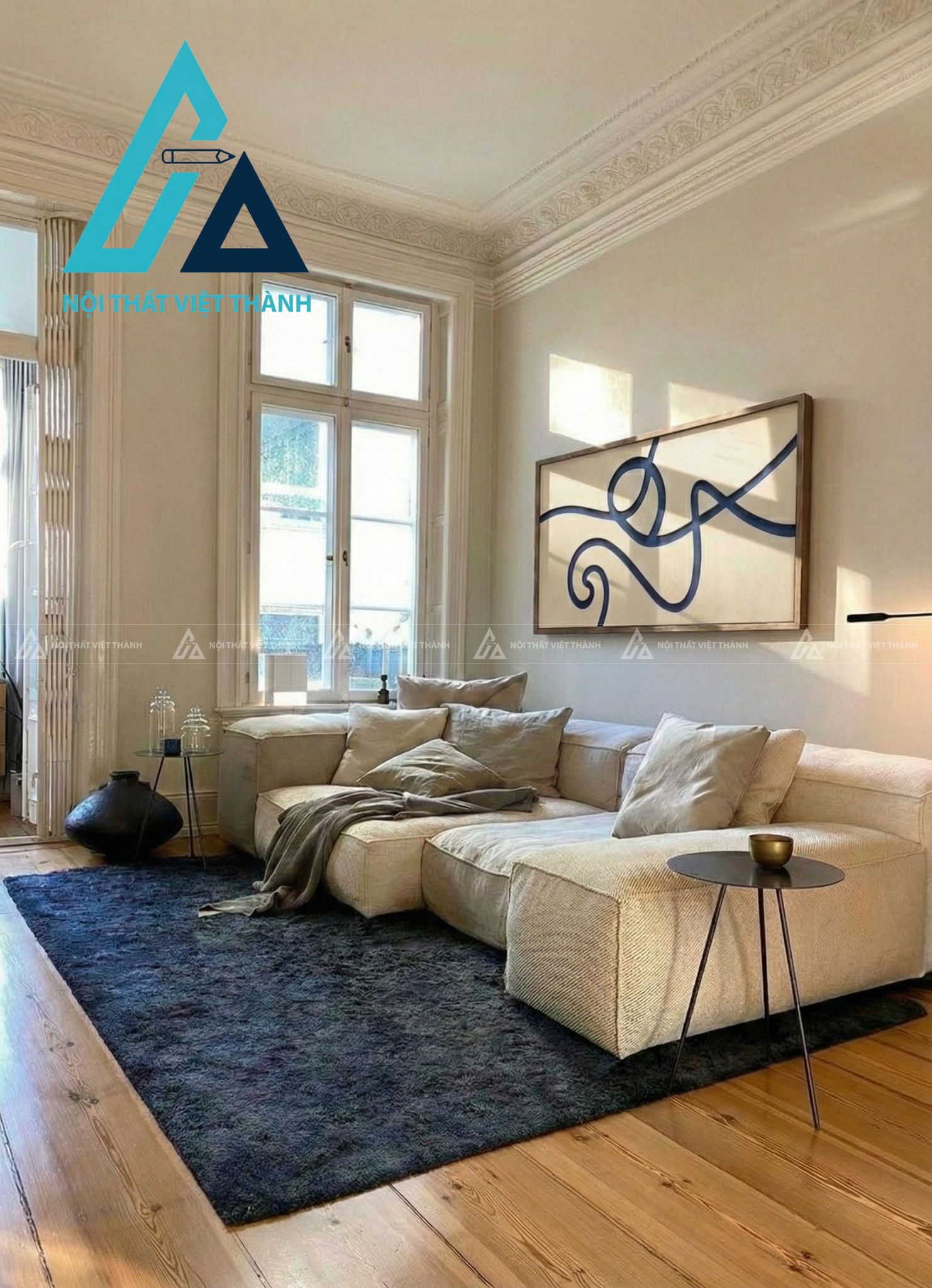 Ảnh gỗ treo tường phòng khách Thanh Vân Lưu Thủy