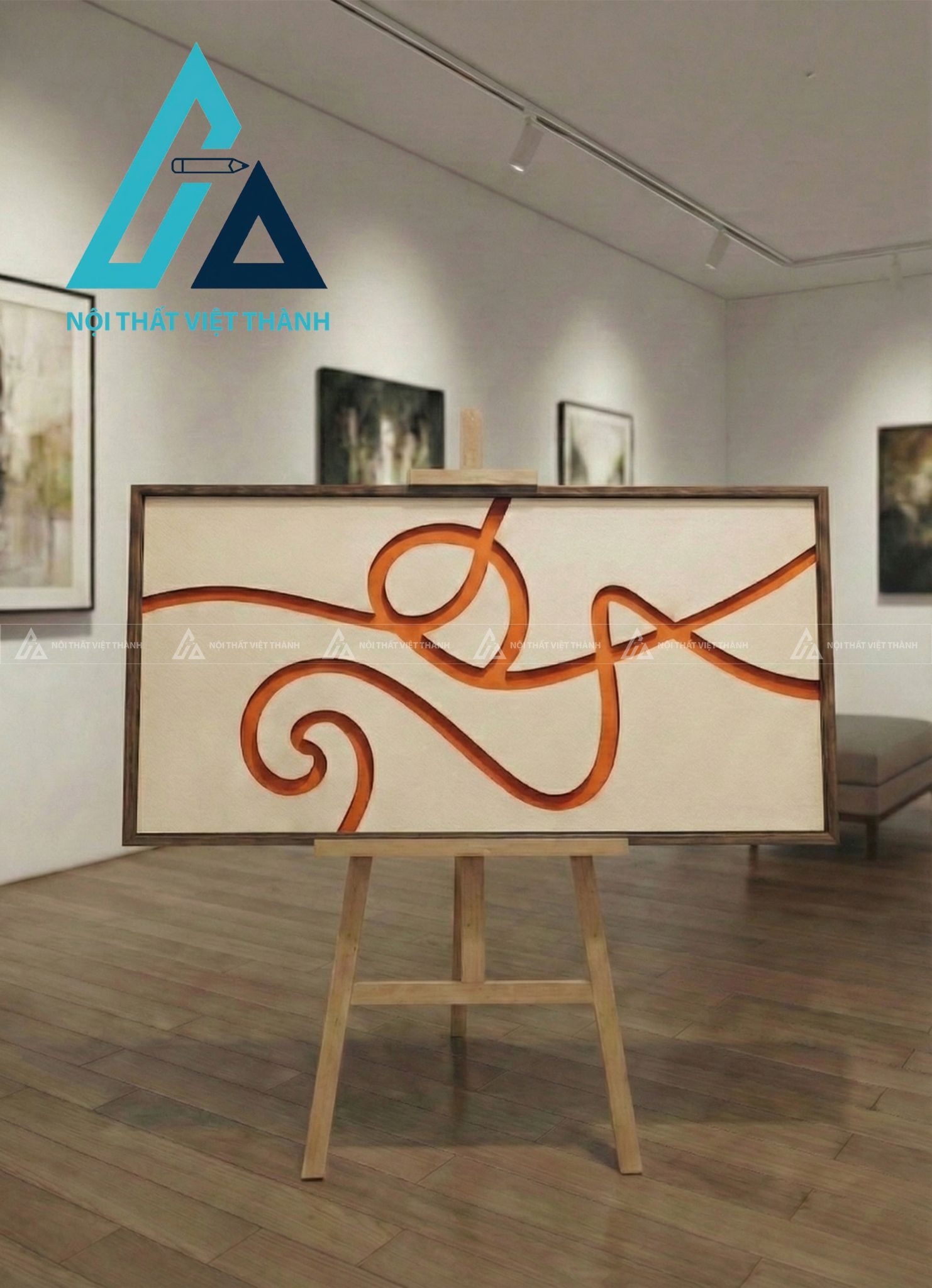 Tranh gỗ treo tường phòng khách, phòng ngủ Thanh Vân Lưu Thủy