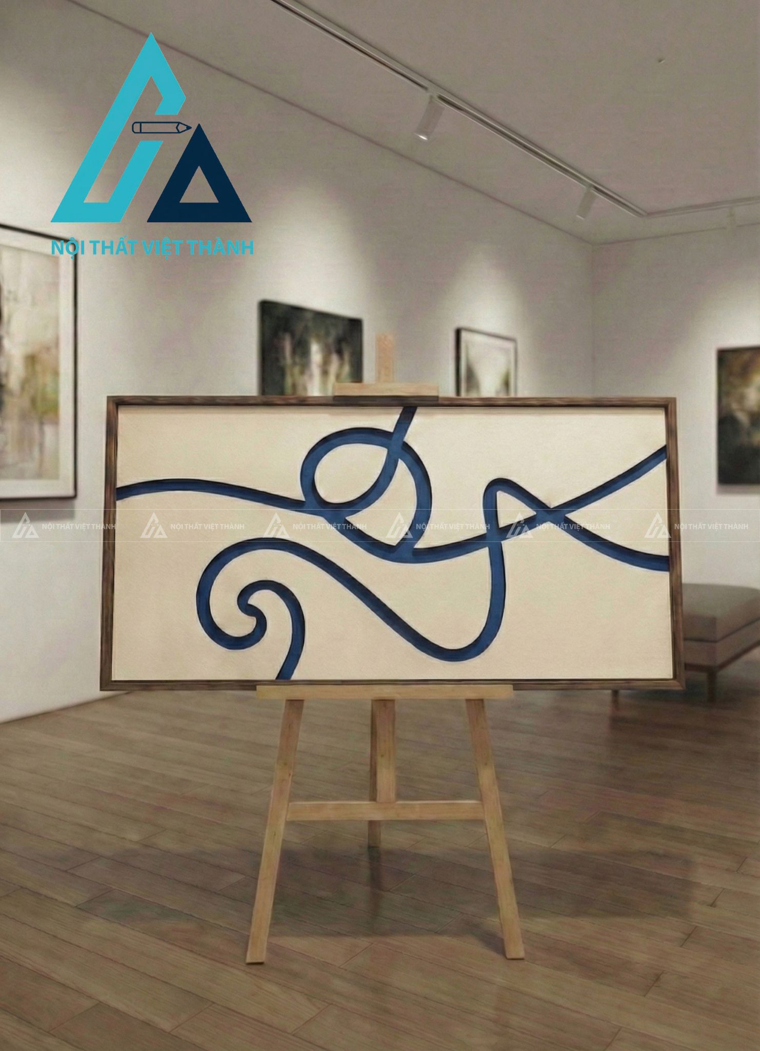 Tranh gỗ treo tường phòng khách, phòng ngủ Thanh Vân Lưu Thủy