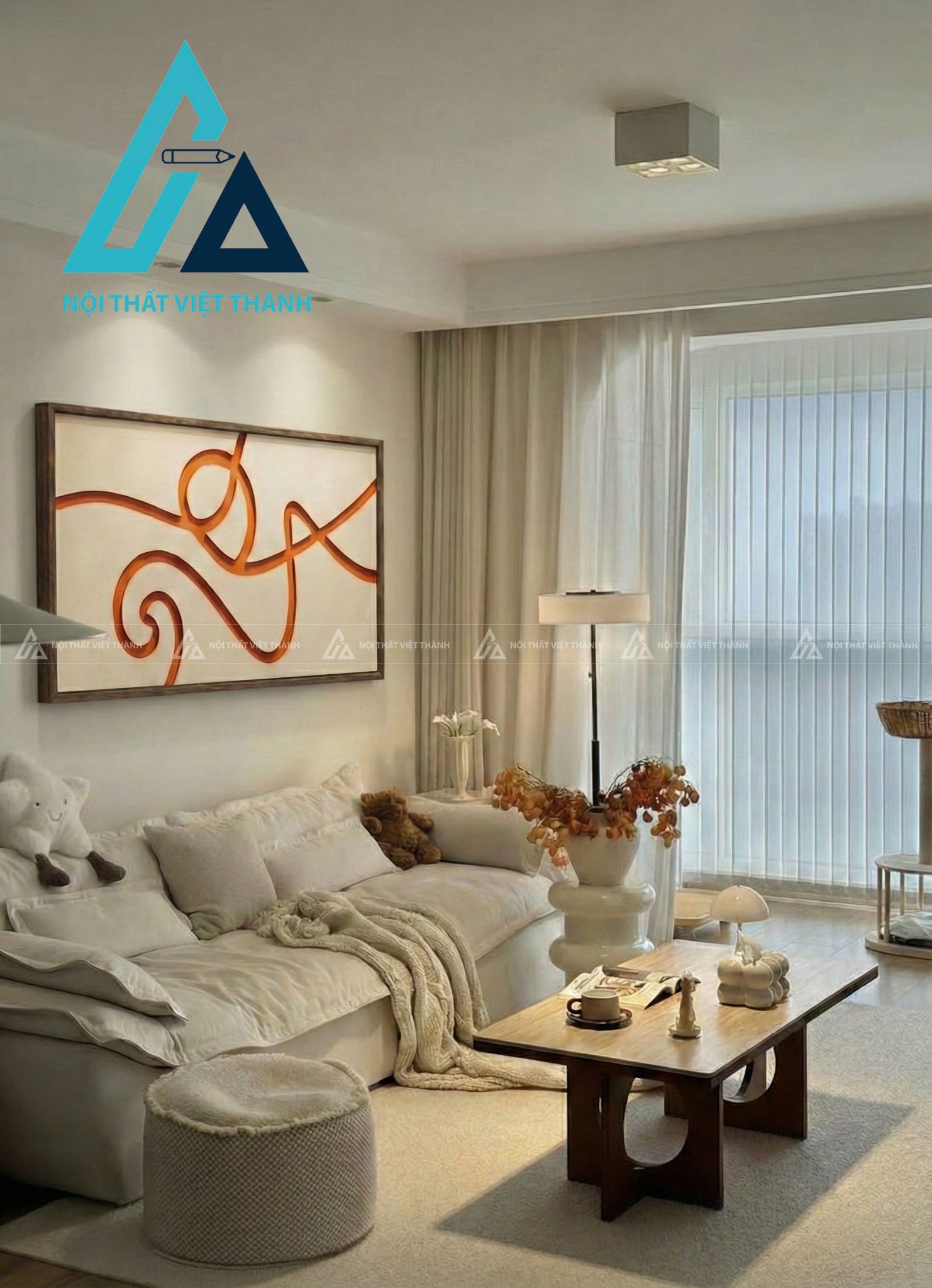 Tranh gỗ treo tường phòng khách, phòng ngủ Thanh Vân Lưu Thủy 2