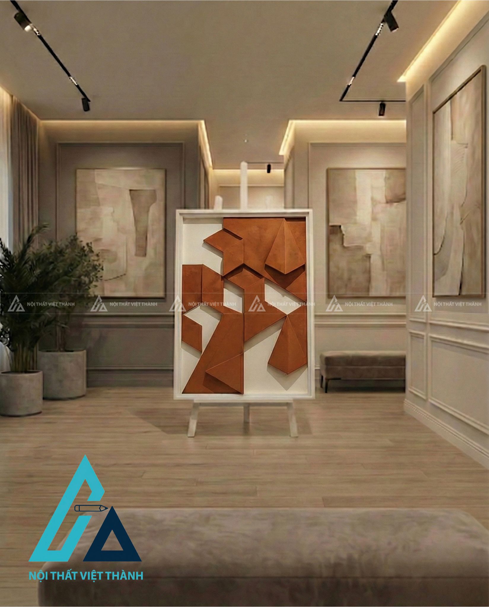 Tranh gỗ treo tường phòng khách, phòng ngủ Trùng Sơn Điệp Thạch