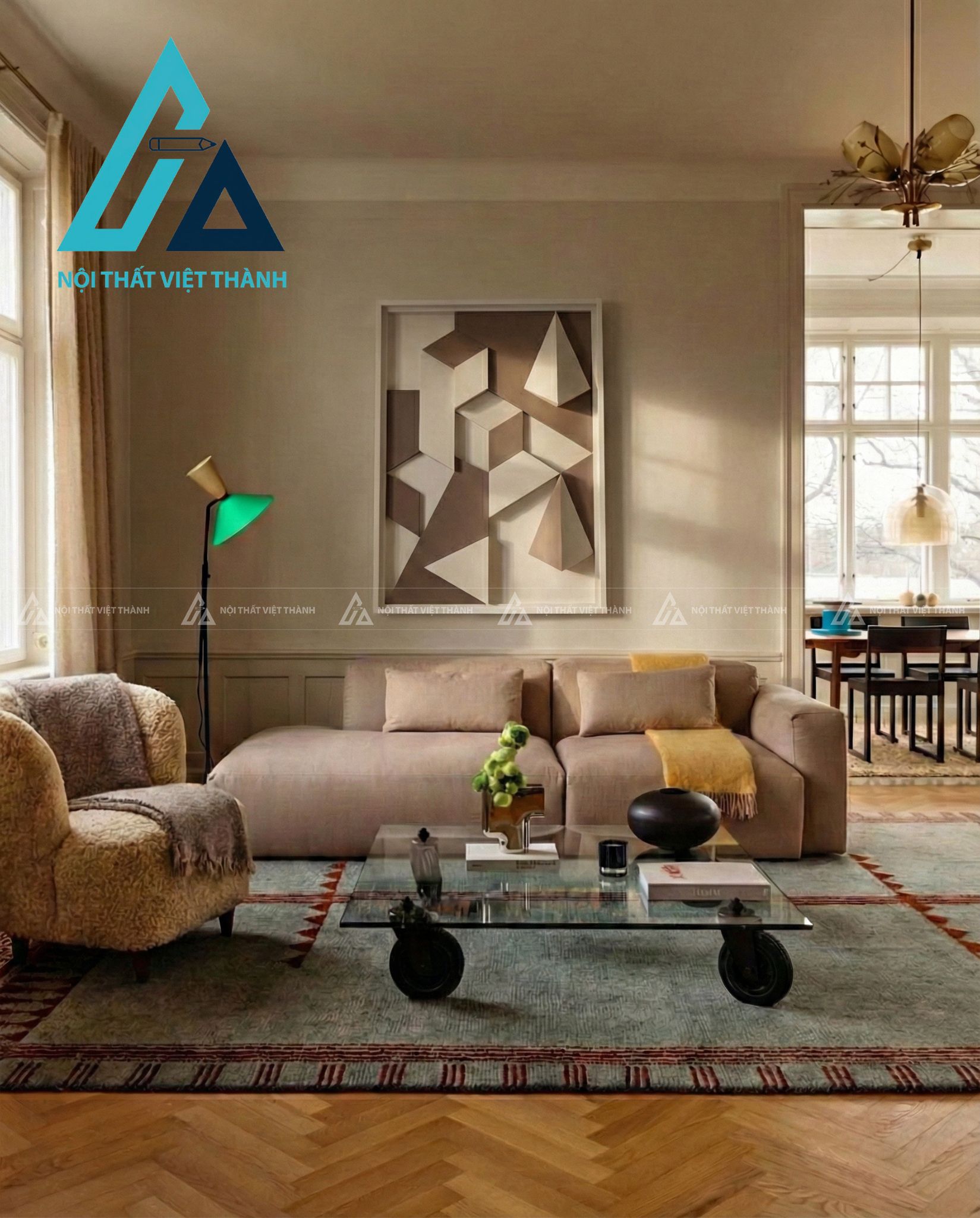 Tranh gỗ treo tường phòng khách, phòng ngủ Trùng Sơn Điệp Thạch 4