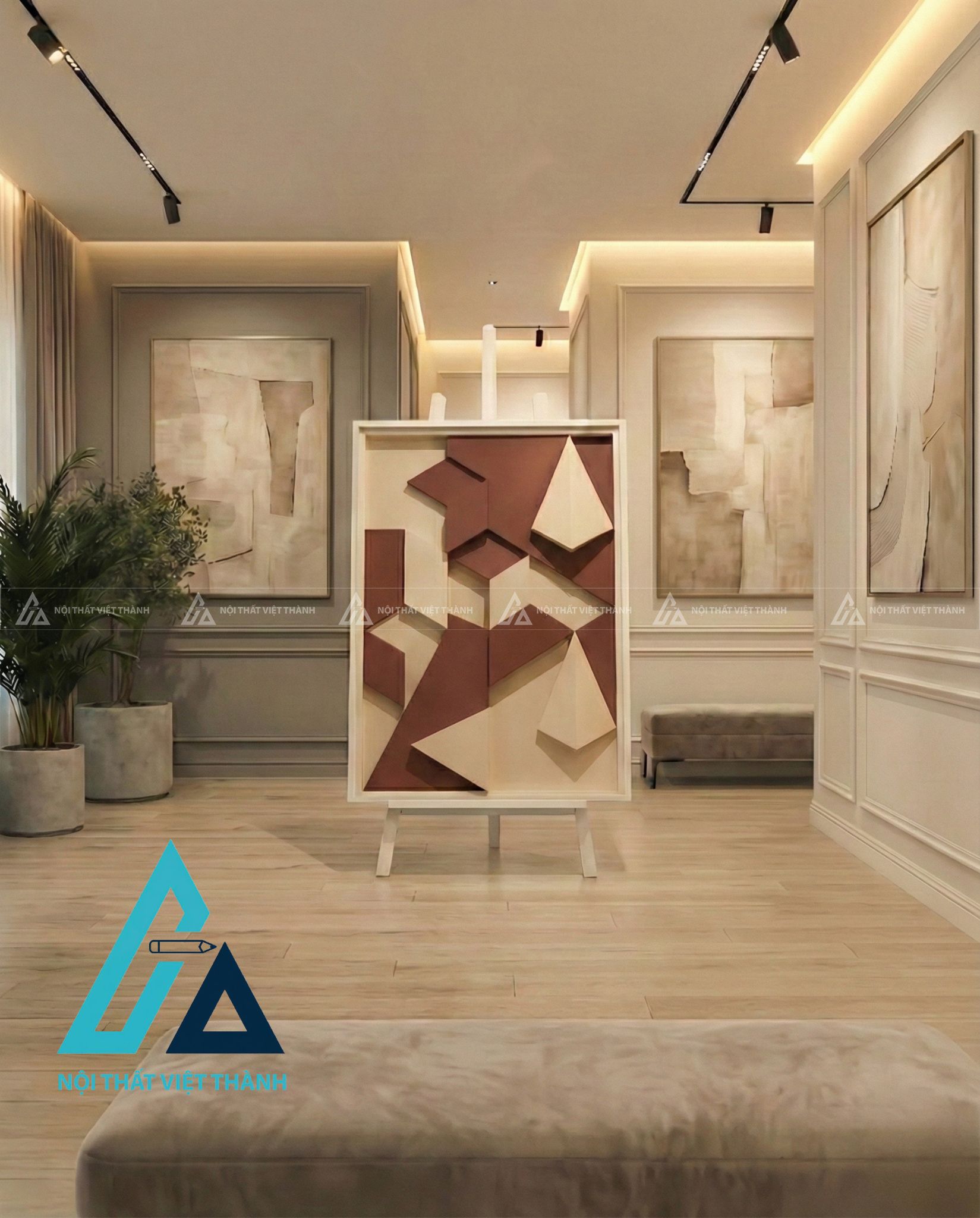 Tranh gỗ treo tường phòng khách, phòng ngủ Trùng Sơn Điệp Thạch