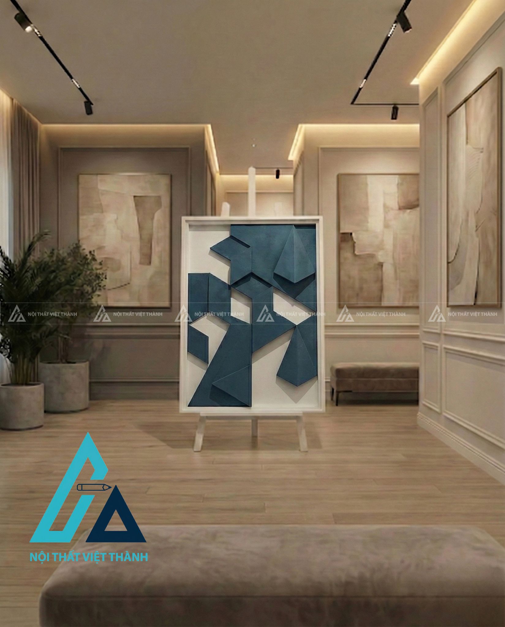 Tranh gỗ treo tường phòng khách, phòng ngủ Trùng Sơn Điệp Thạch