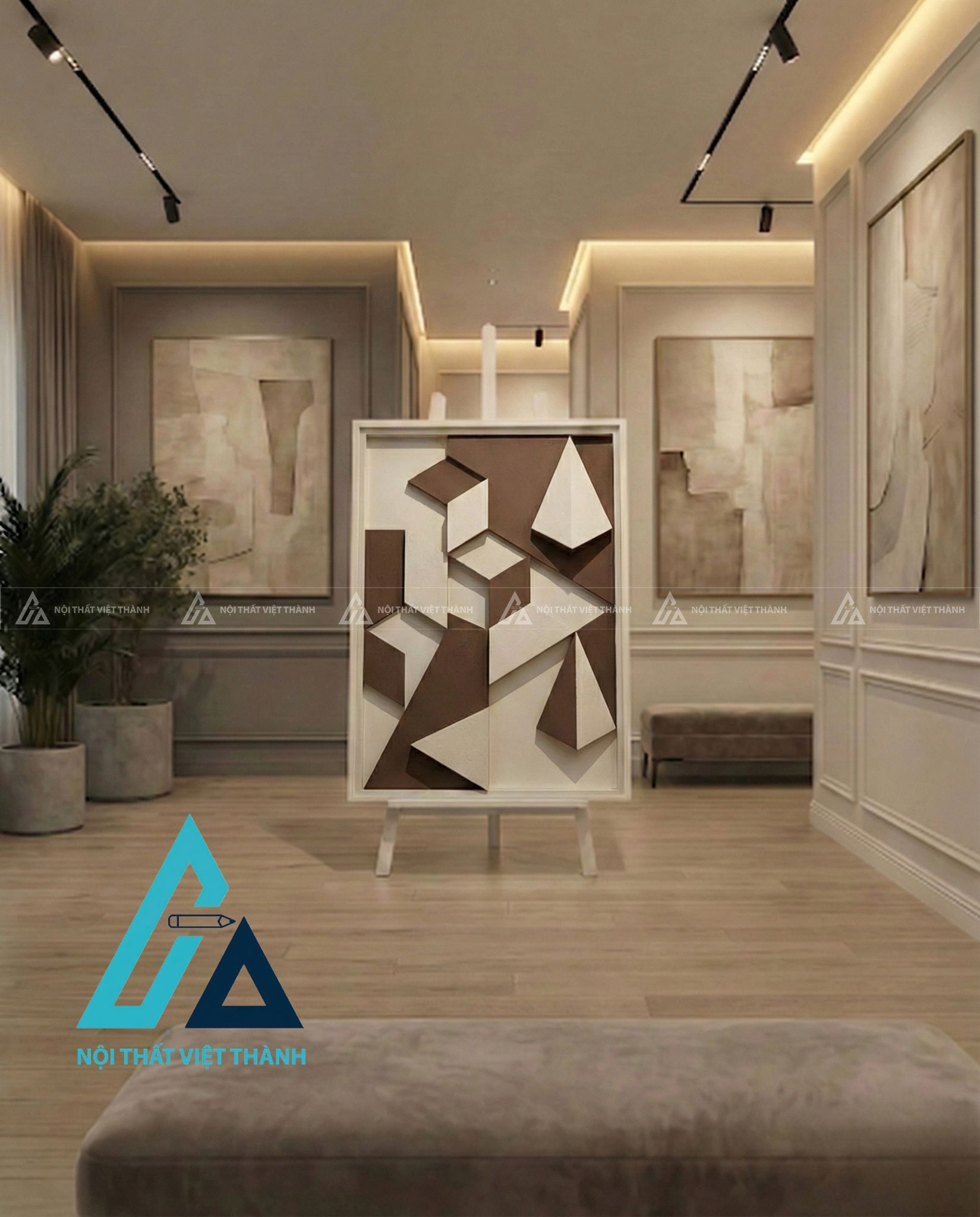 Tranh gỗ treo tường phòng khách, phòng ngủ Trùng Sơn Điệp Thạch