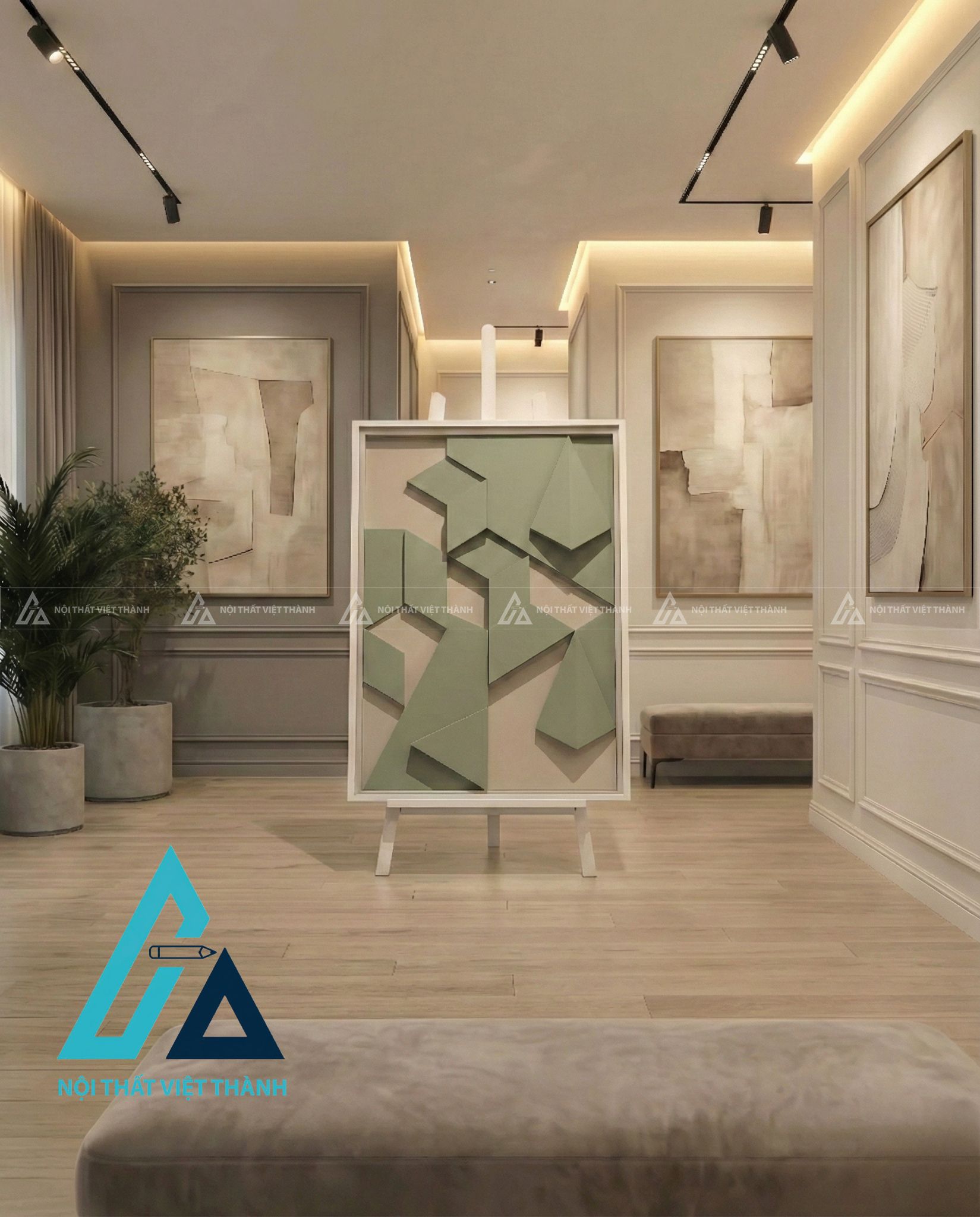 Tranh gỗ treo tường phòng khách, phòng ngủ Trùng Sơn Điệp Thạch