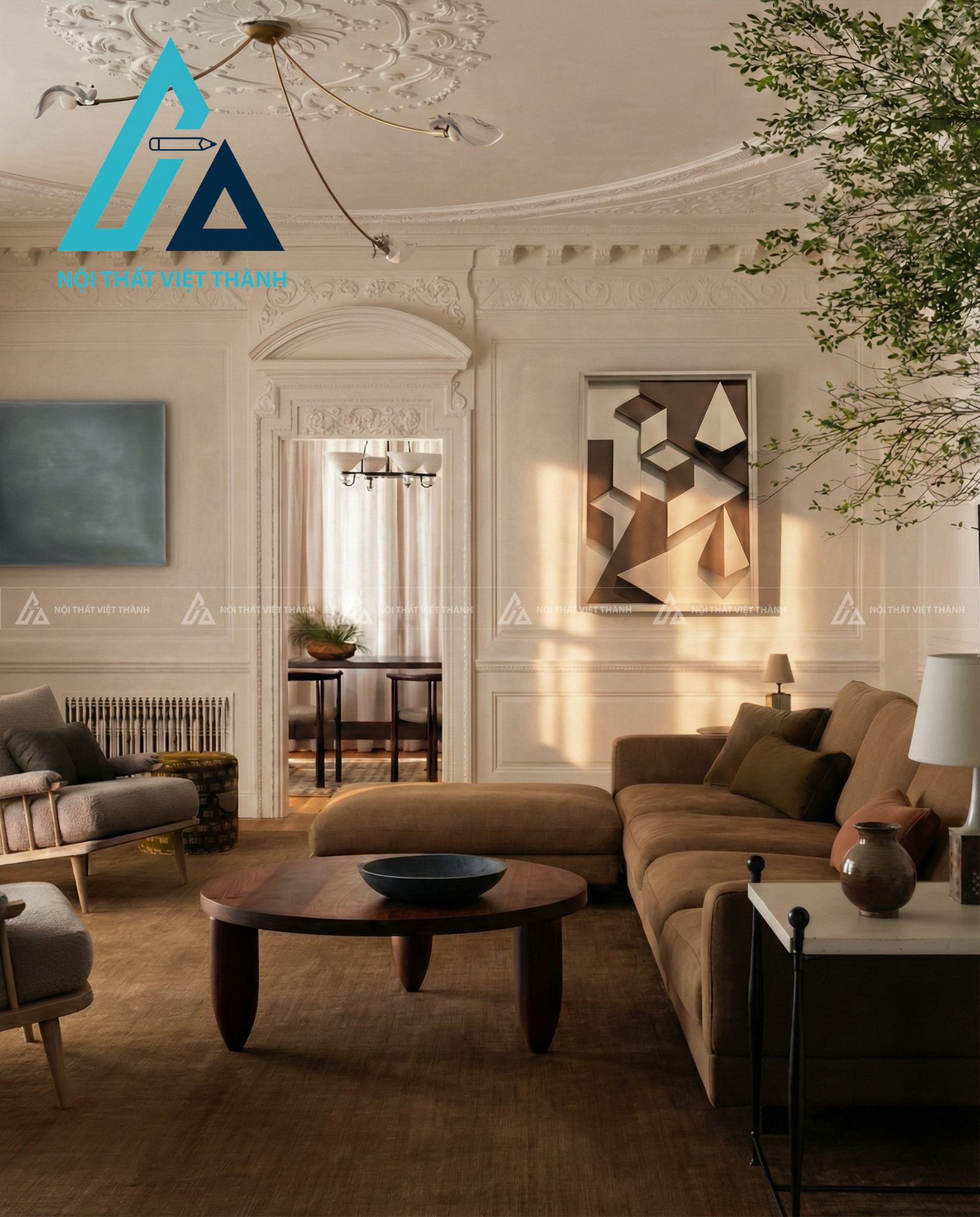 Tranh gỗ treo tường phòng khách, phòng ngủ Trùng Sơn Điệp Thạch 1